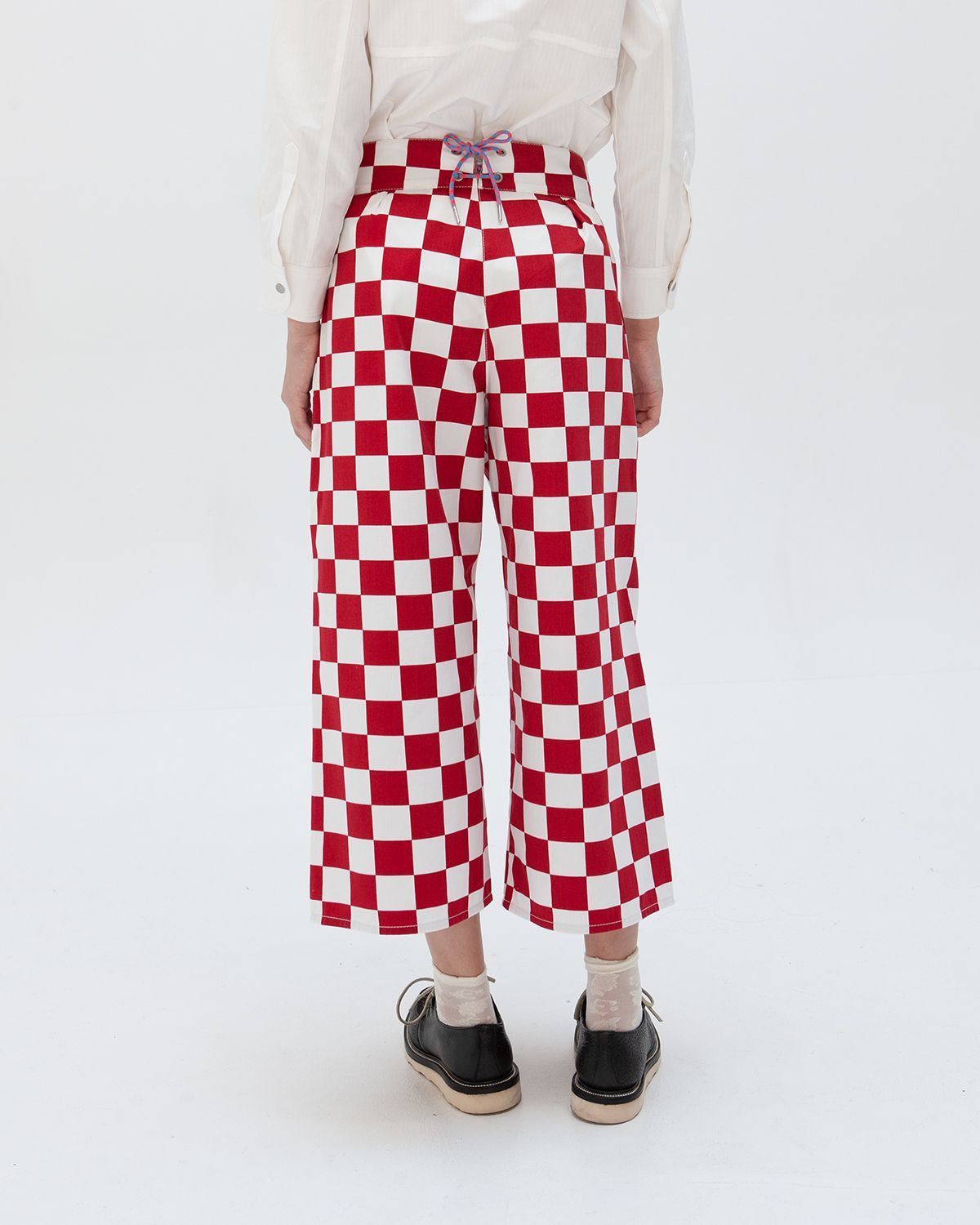 BURNOUT PANTS - RED CHECK