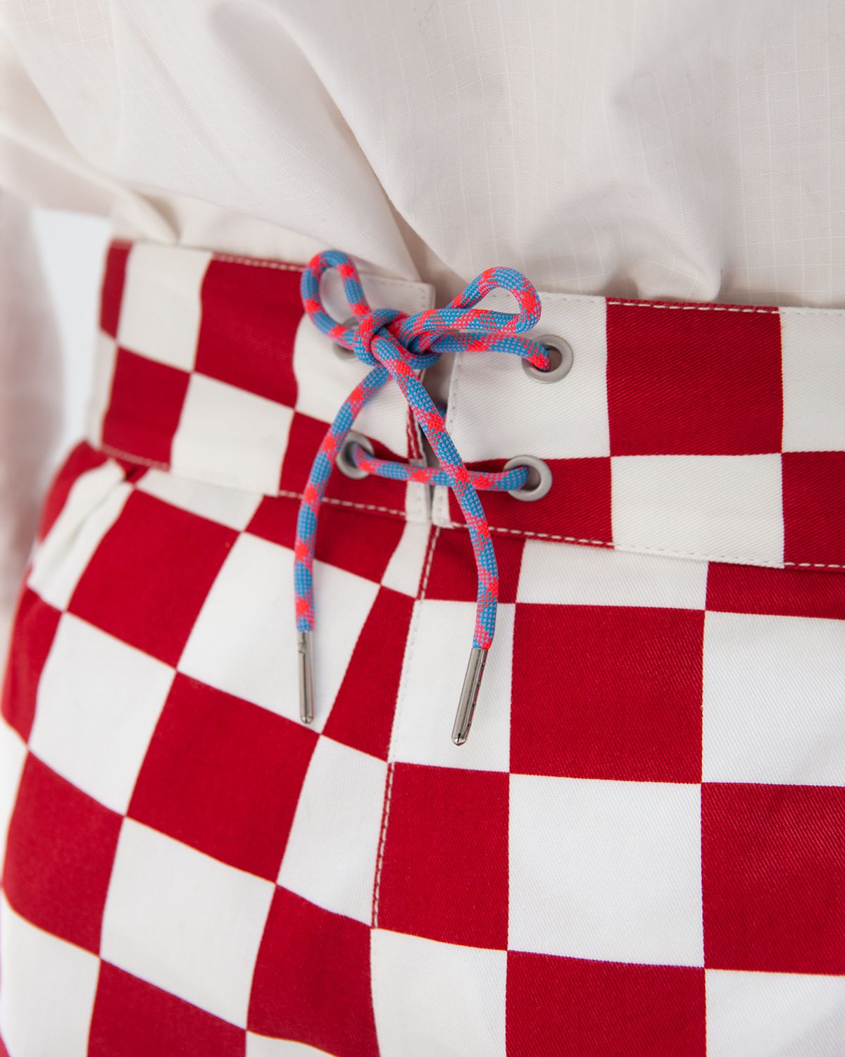 BURNOUT PANTS - RED CHECK