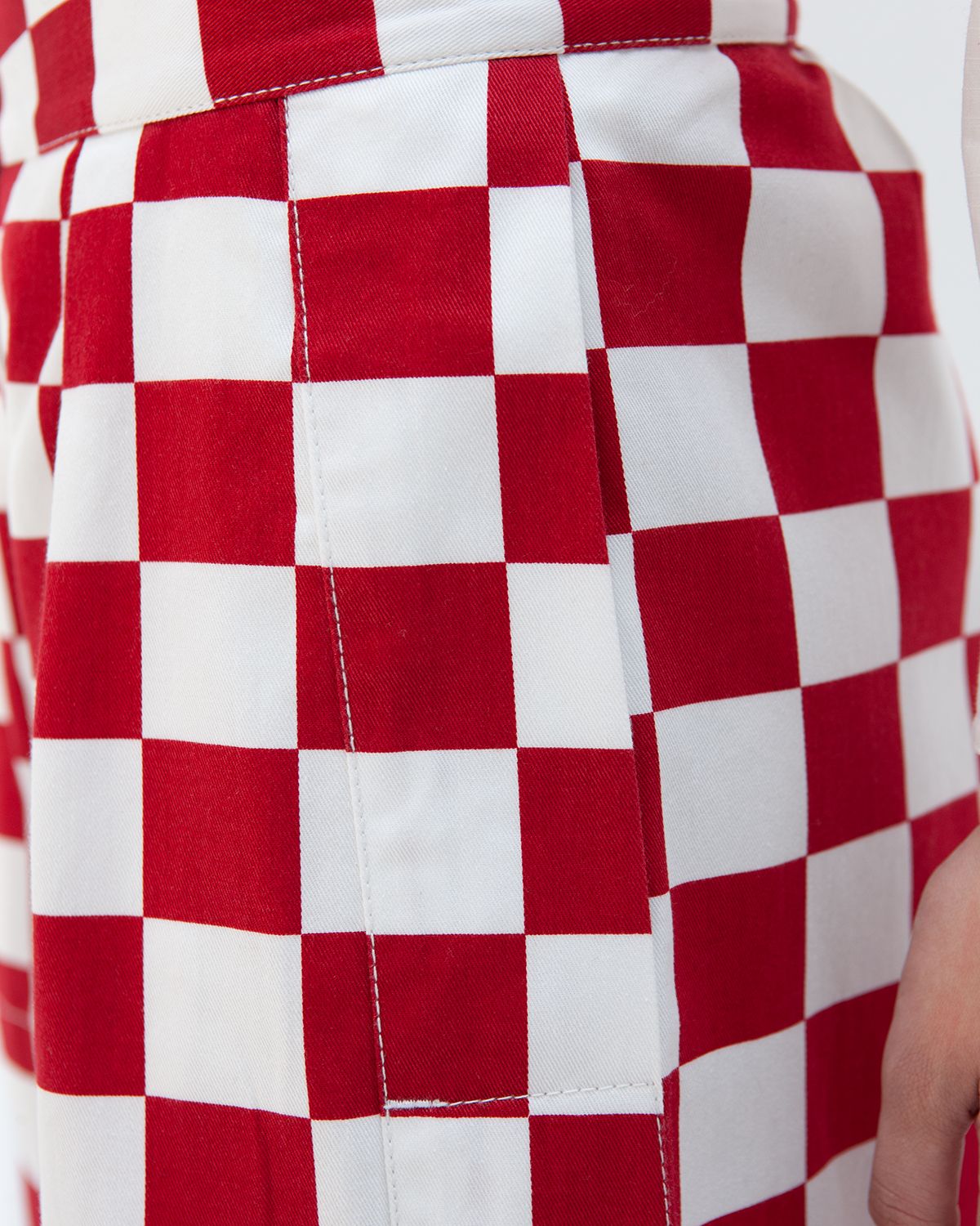 BURNOUT PANTS - RED CHECK