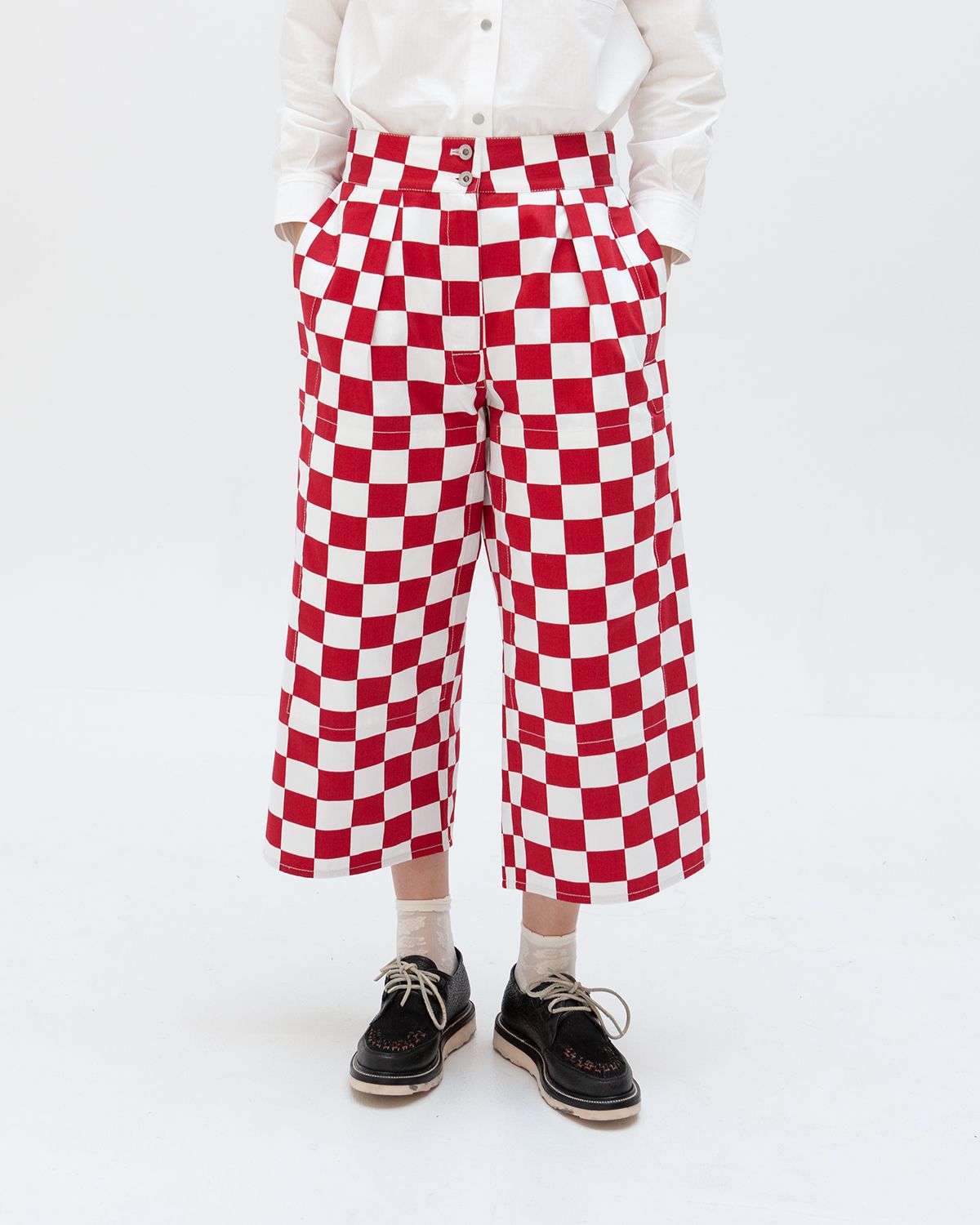 BURNOUT PANTS - RED CHECK