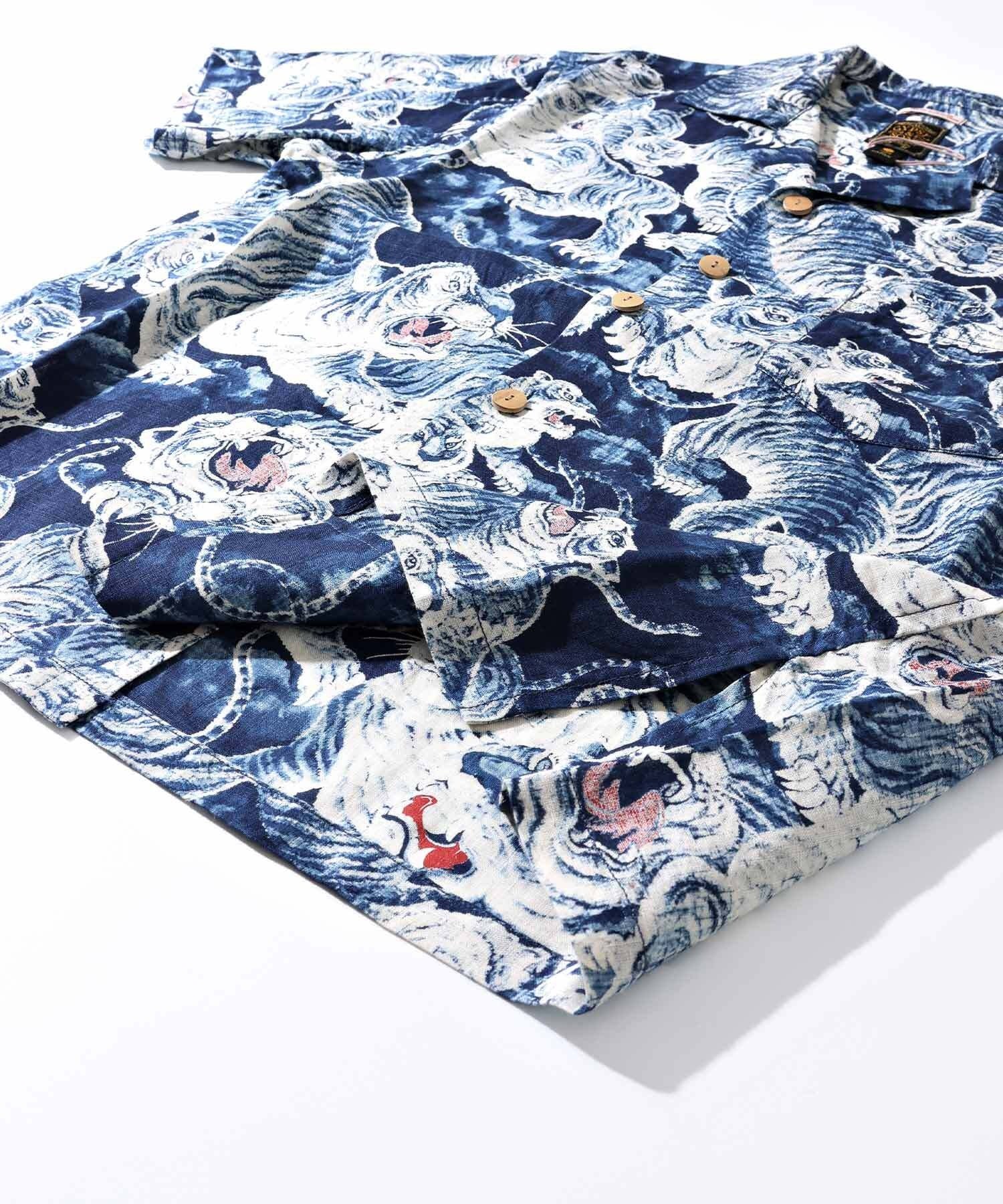 GS2449926 INDIGO HUNDLED TIGER SHIRTS - INDIGO