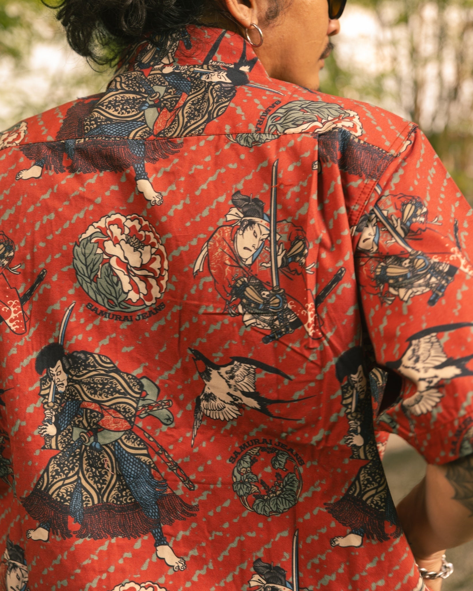 SSA24-02 SAMURAI PATTERN HAWAIIAN SHIRT - RED