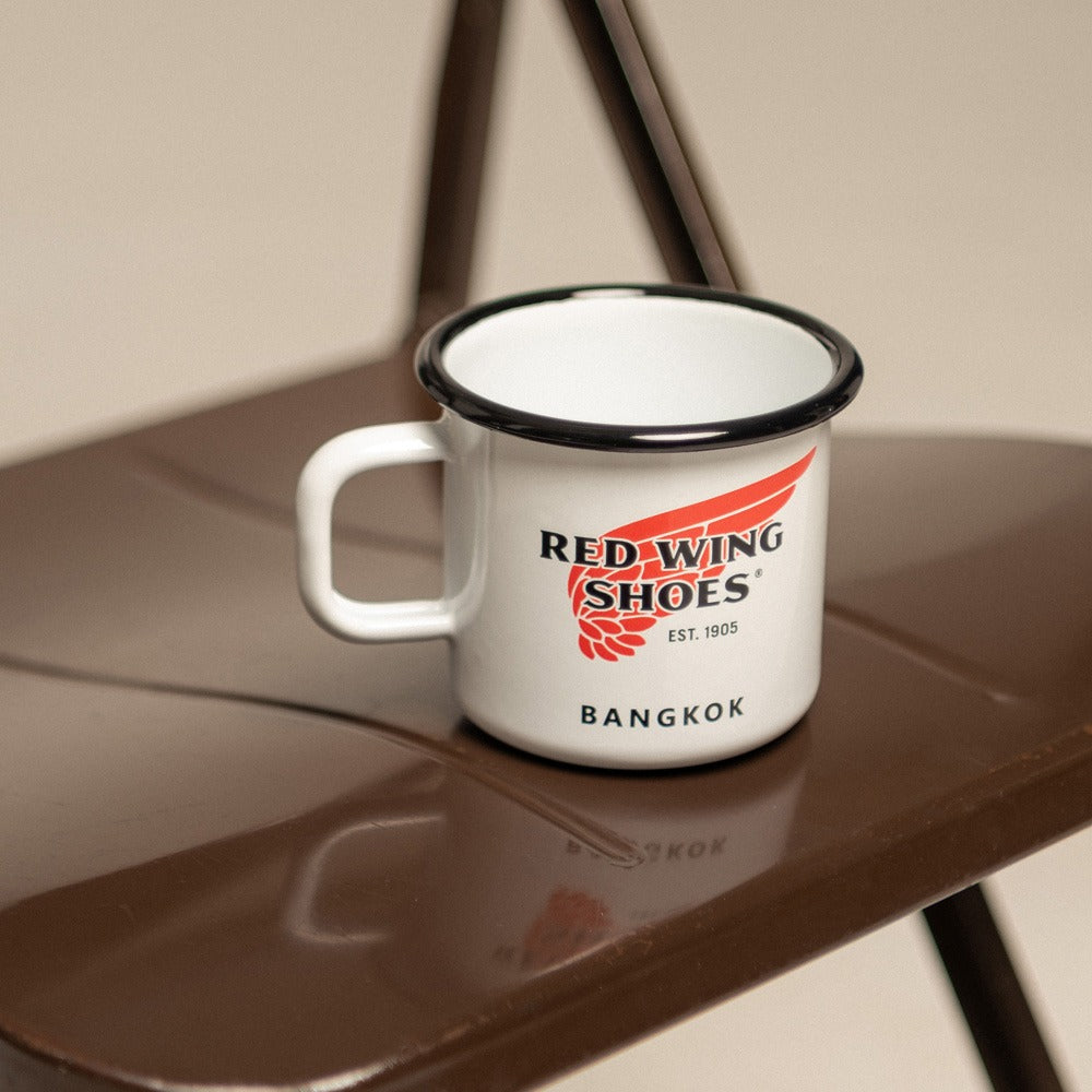 RED WING ENAMEL MUG (BANGKOK) - WHITE