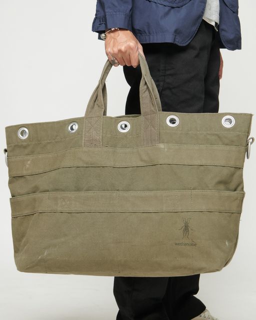 GERMAN MILITARY VINTAGE DUFFLE BAG REMAKE TOOL TOTE BAG - VINTAGE