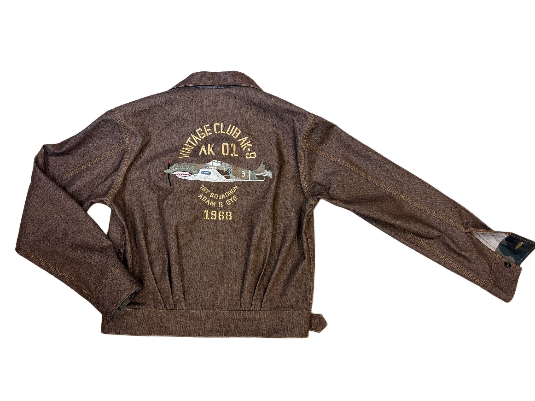 AK/PR/LOT2/JKT/028 Army Bomber Vintage Club AK Japanese selvedge - BROWN
