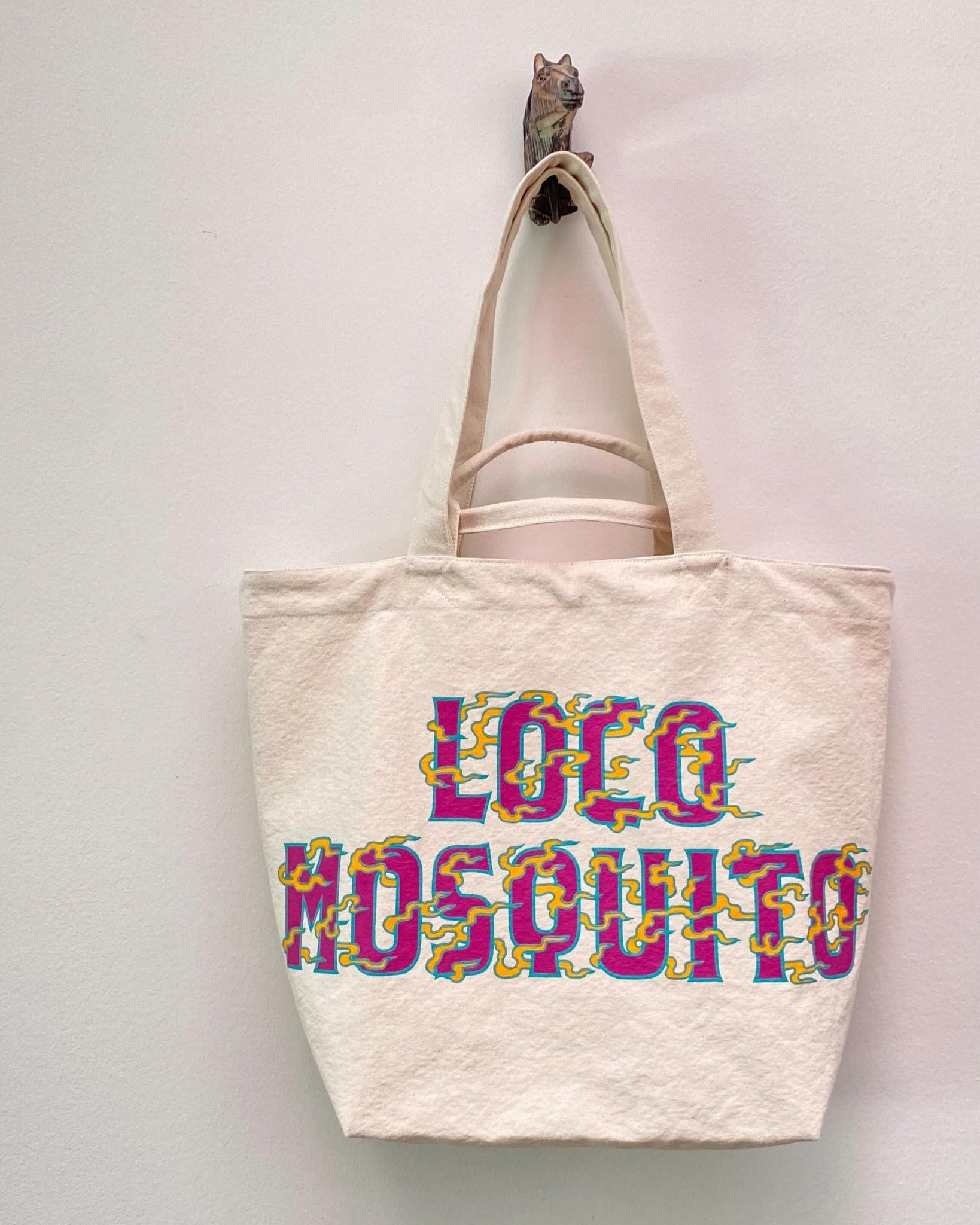 LOCO MOSQUITO HANDPAINTED BAG - WHITE/MULTI