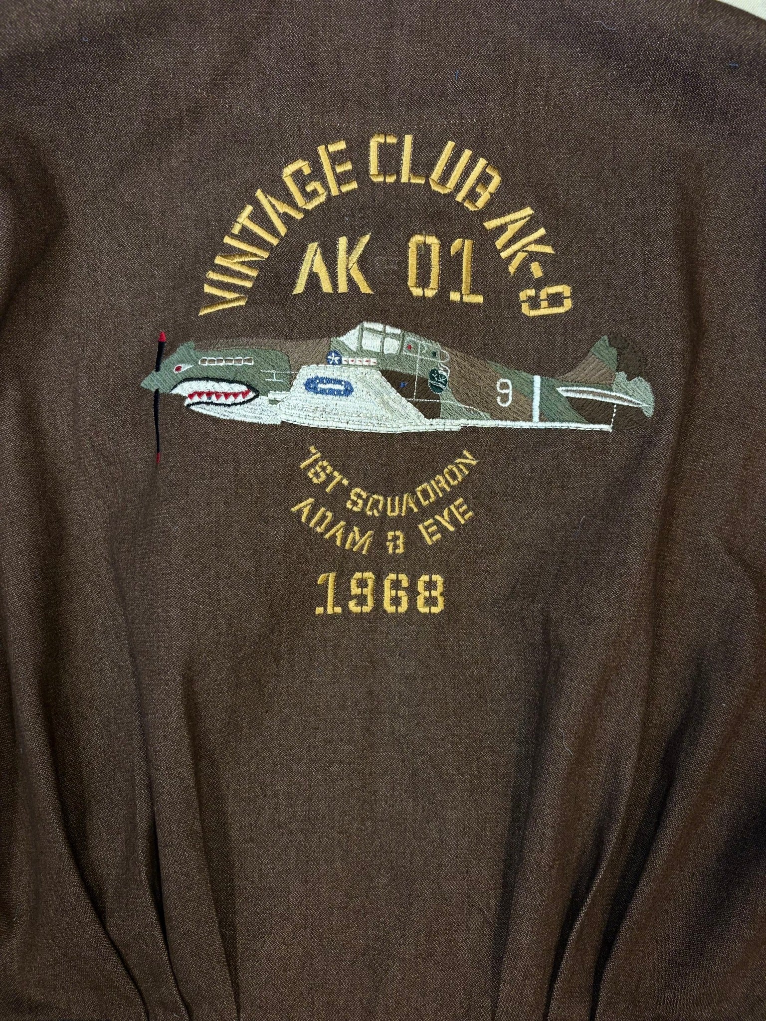 AK/PR/LOT2/JKT/028 Army Bomber Vintage Club AK Japanese selvedge - BROWN