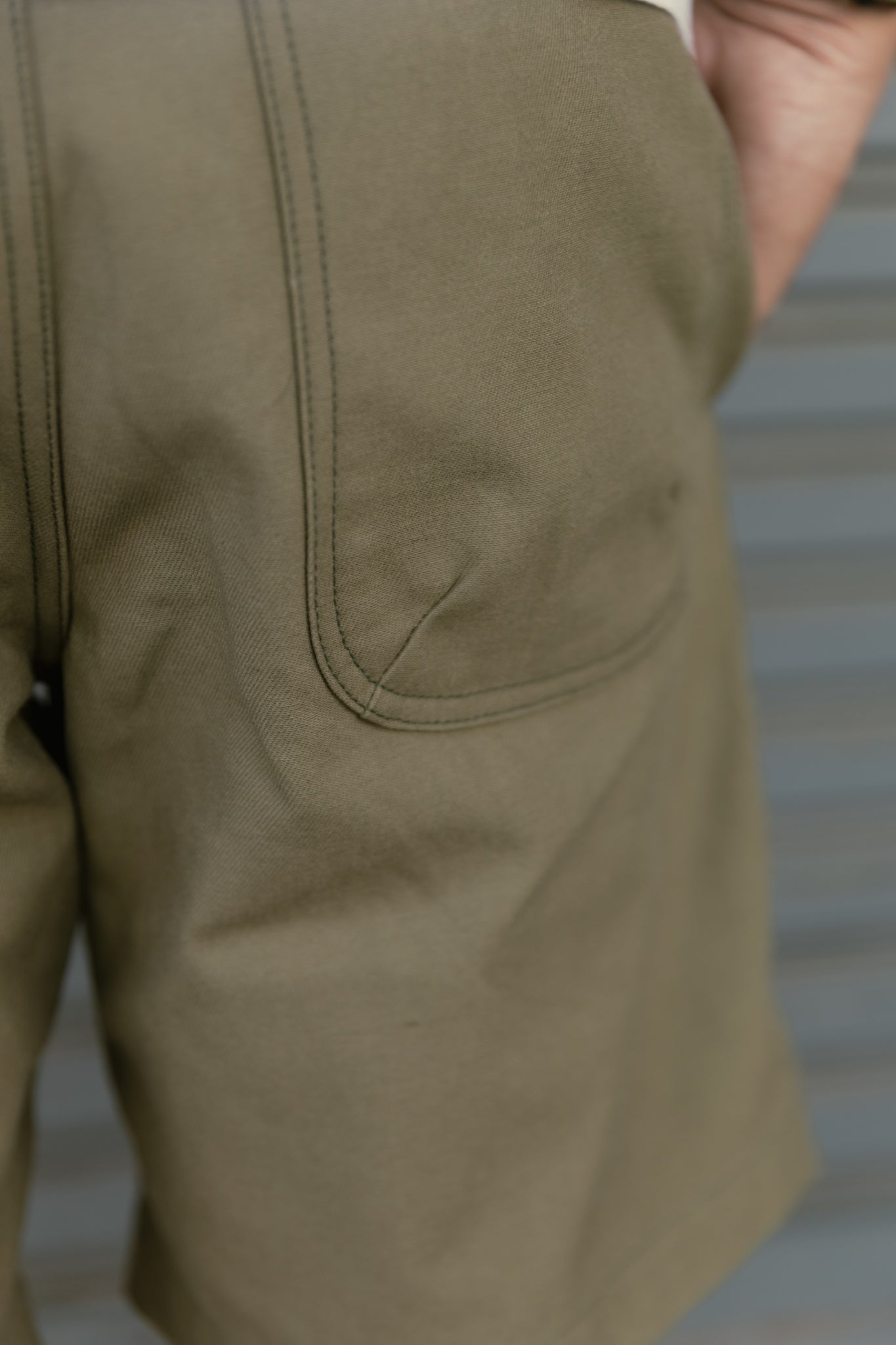 SHORT DECK PANTS - OLIVE TWILL