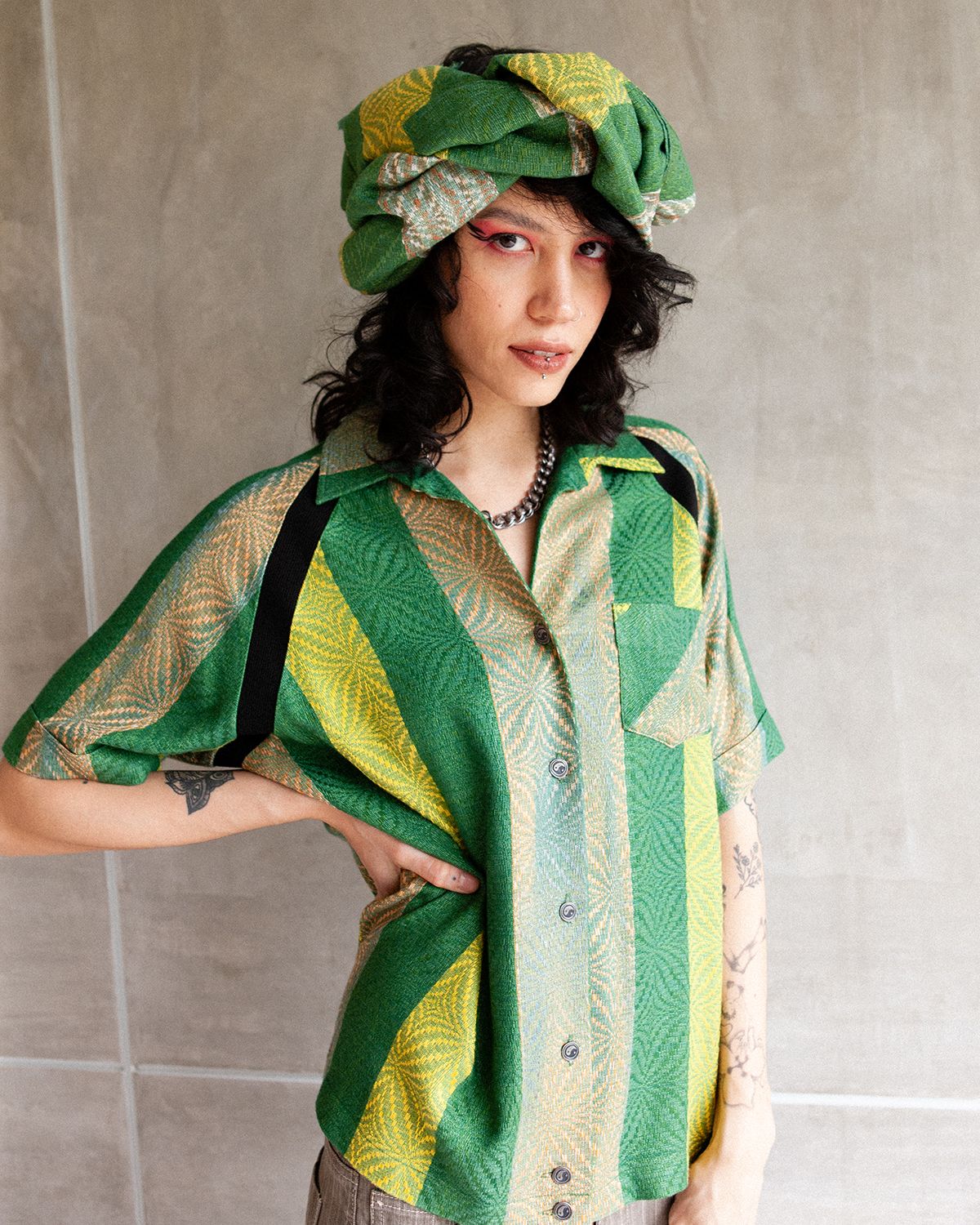 BOWL SHIRT - GREEN STRIPE