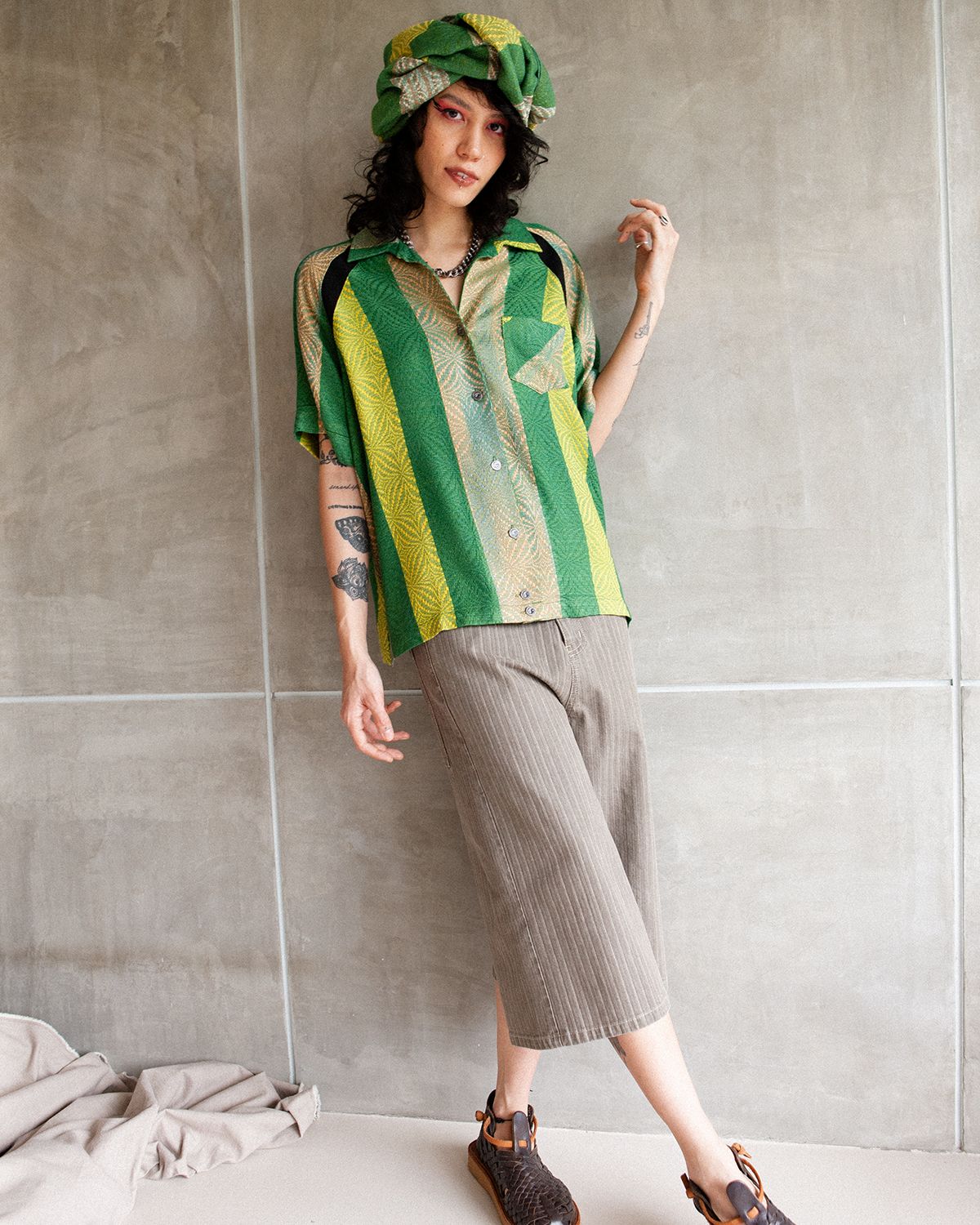 BOWL SHIRT - GREEN STRIPE
