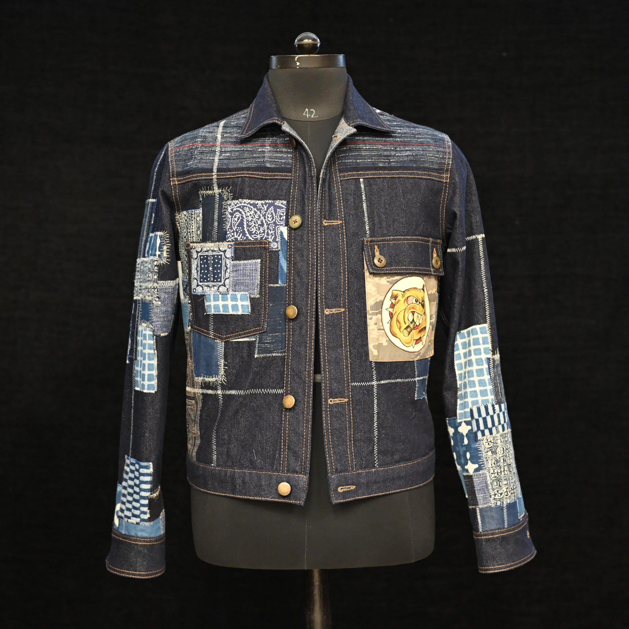 AK/PR/LOT1/JKT/013 Brando Sqd Patch Pocket Denim Jacket (Japan Selv) - INDIGO