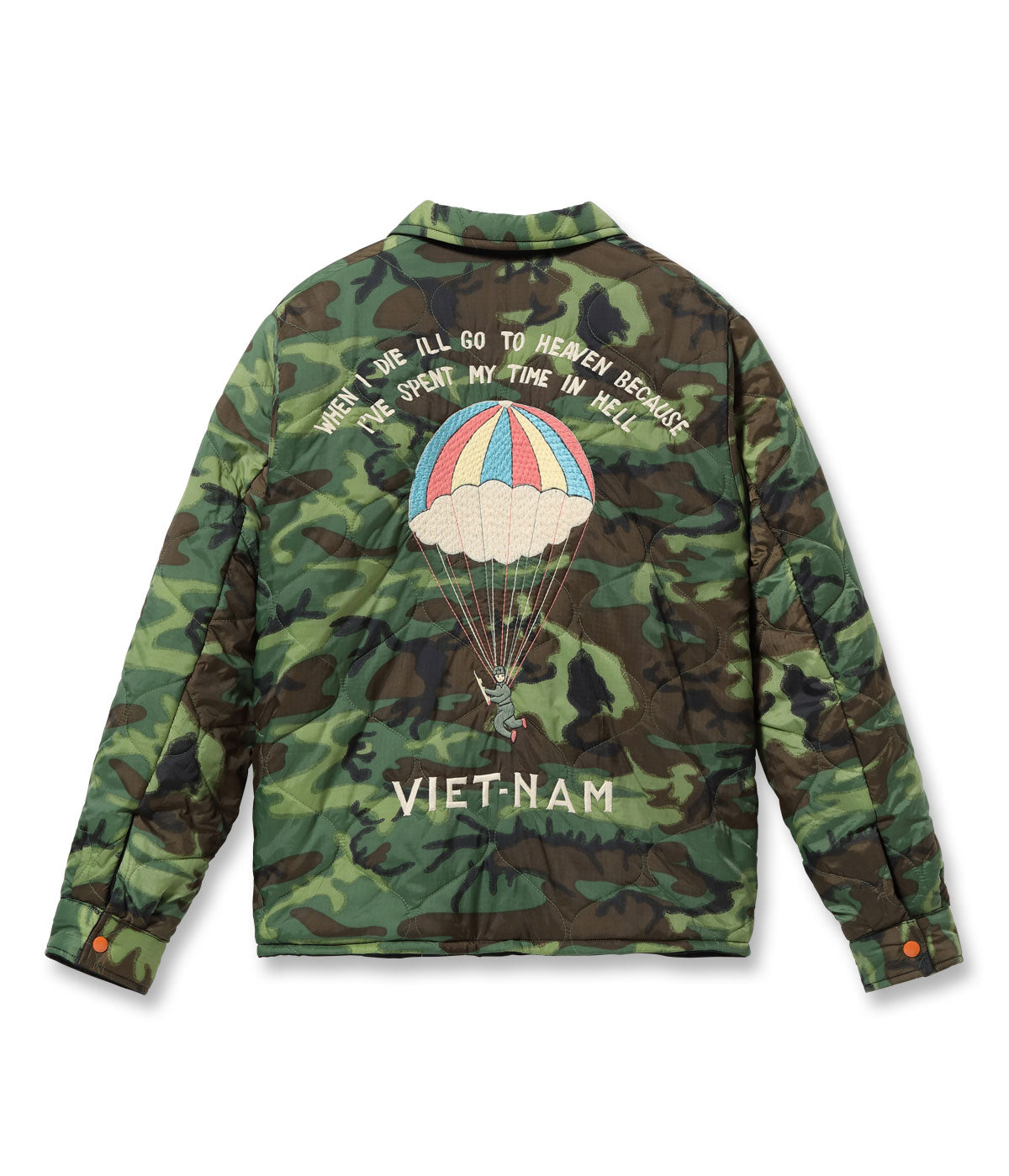 TT15548 Late 1960s Style Reversible Vietnam Jacket VIETNAM DRAGON × PARACHUTE - BLACK/CAMO GREEN