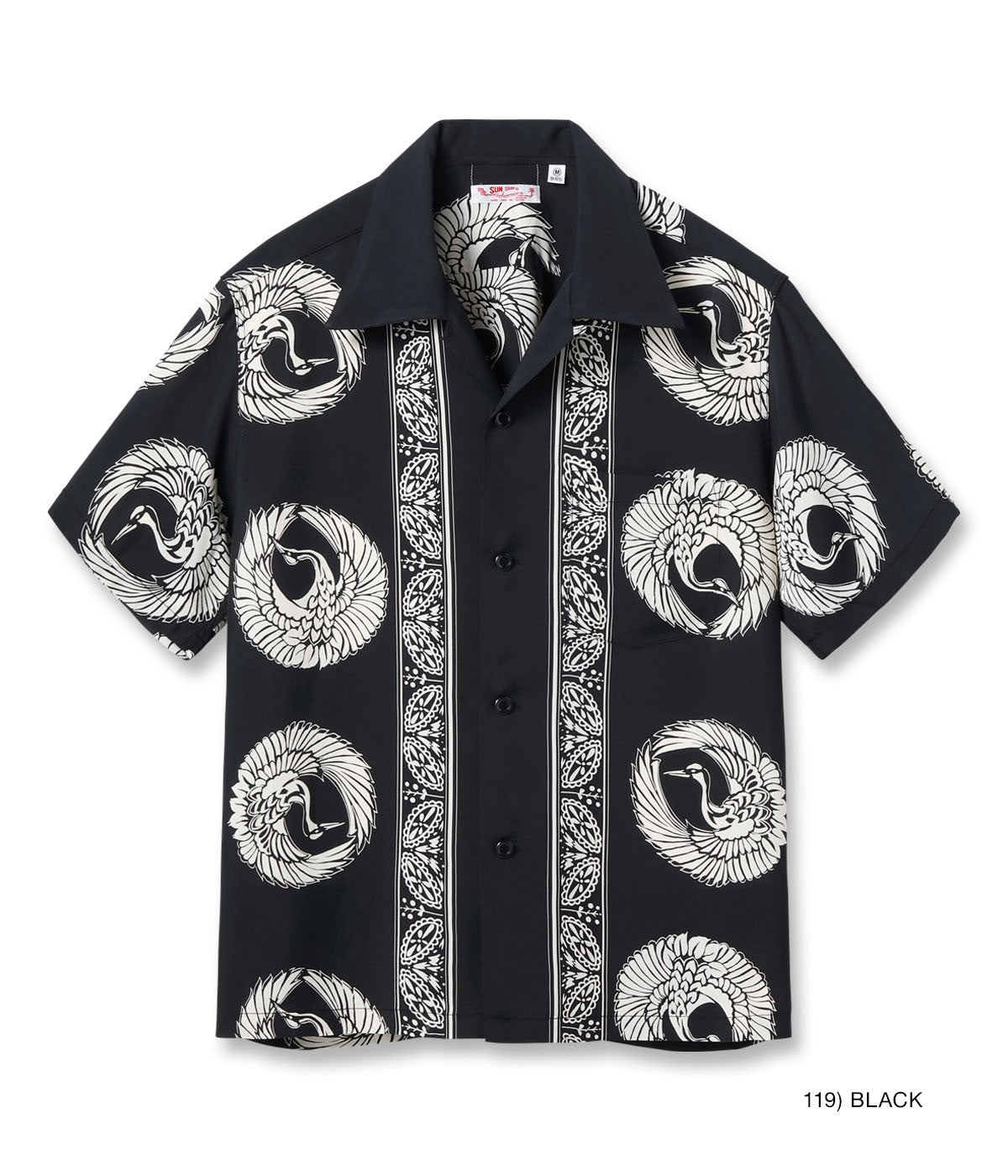 SS39629 RAYON HAWAIIAN SHIRT “ORIENTAL BORDER” - BLACK