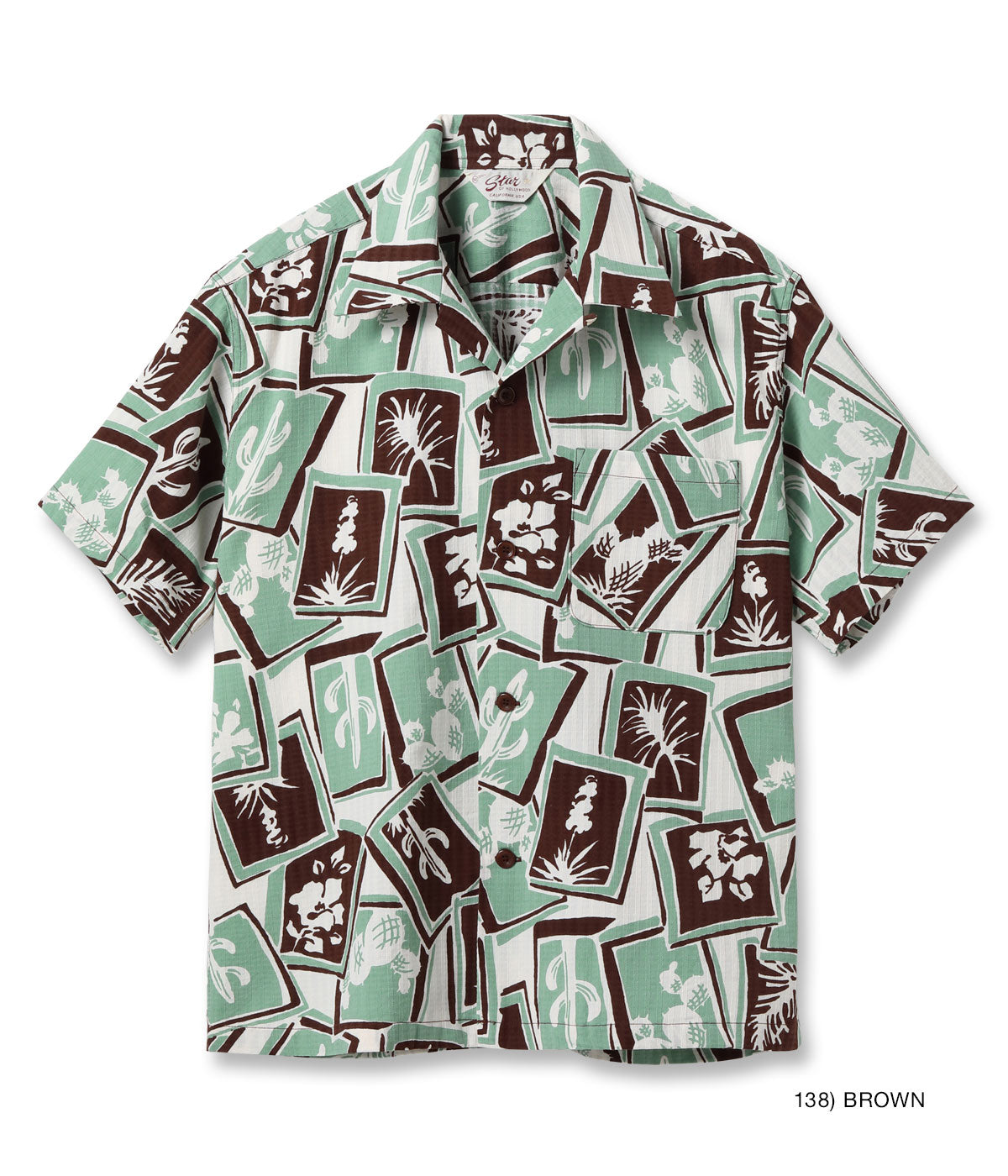 SH39718 DOBBY COTTON OPEN SHIRT “CACTUS” - BROWN