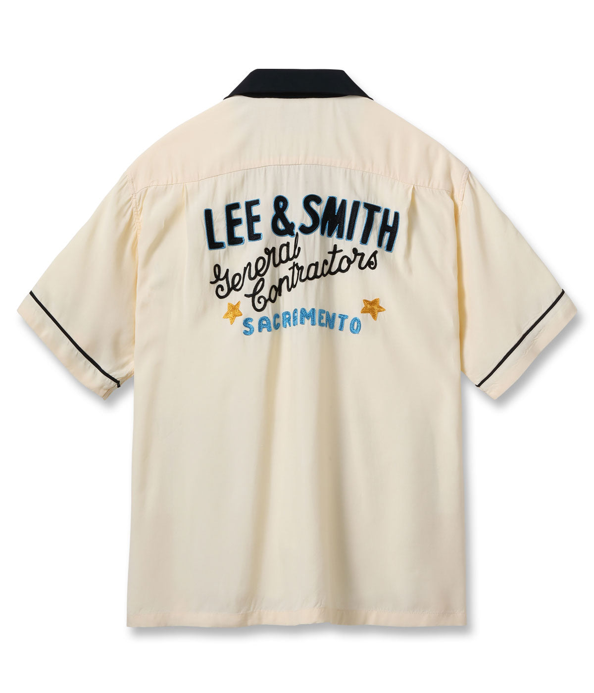 SE39663 RAYON BOWLING SHIRT LEE & SMITH - OFF WHITE