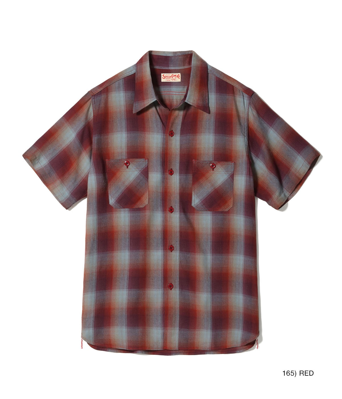 SC39726 RAYON TWILL CHECK WORK SHIRT - RED