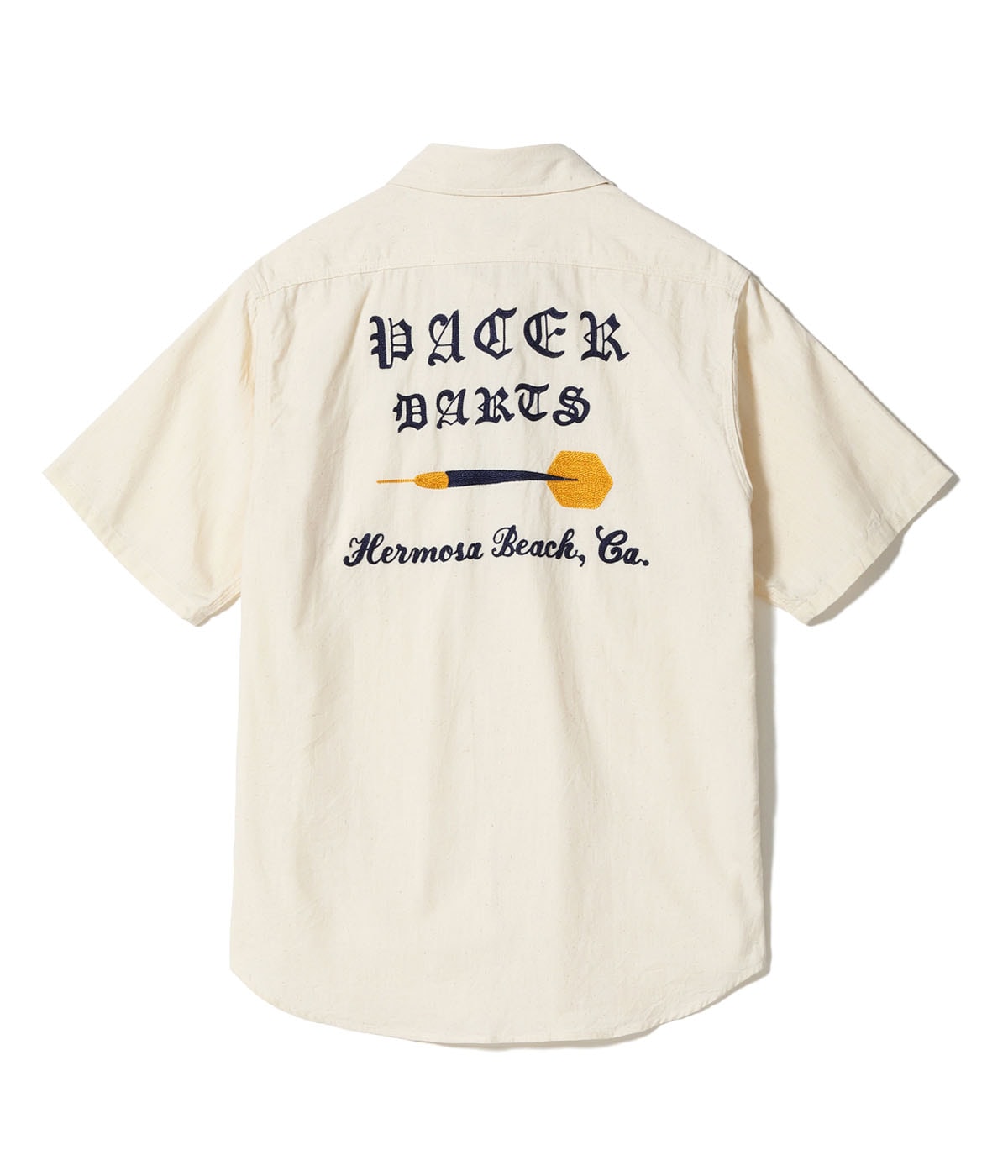 SC39731 CHAMBRAY WORK SHIRT with CHAIN EMBROIDERED - OFF WHITE