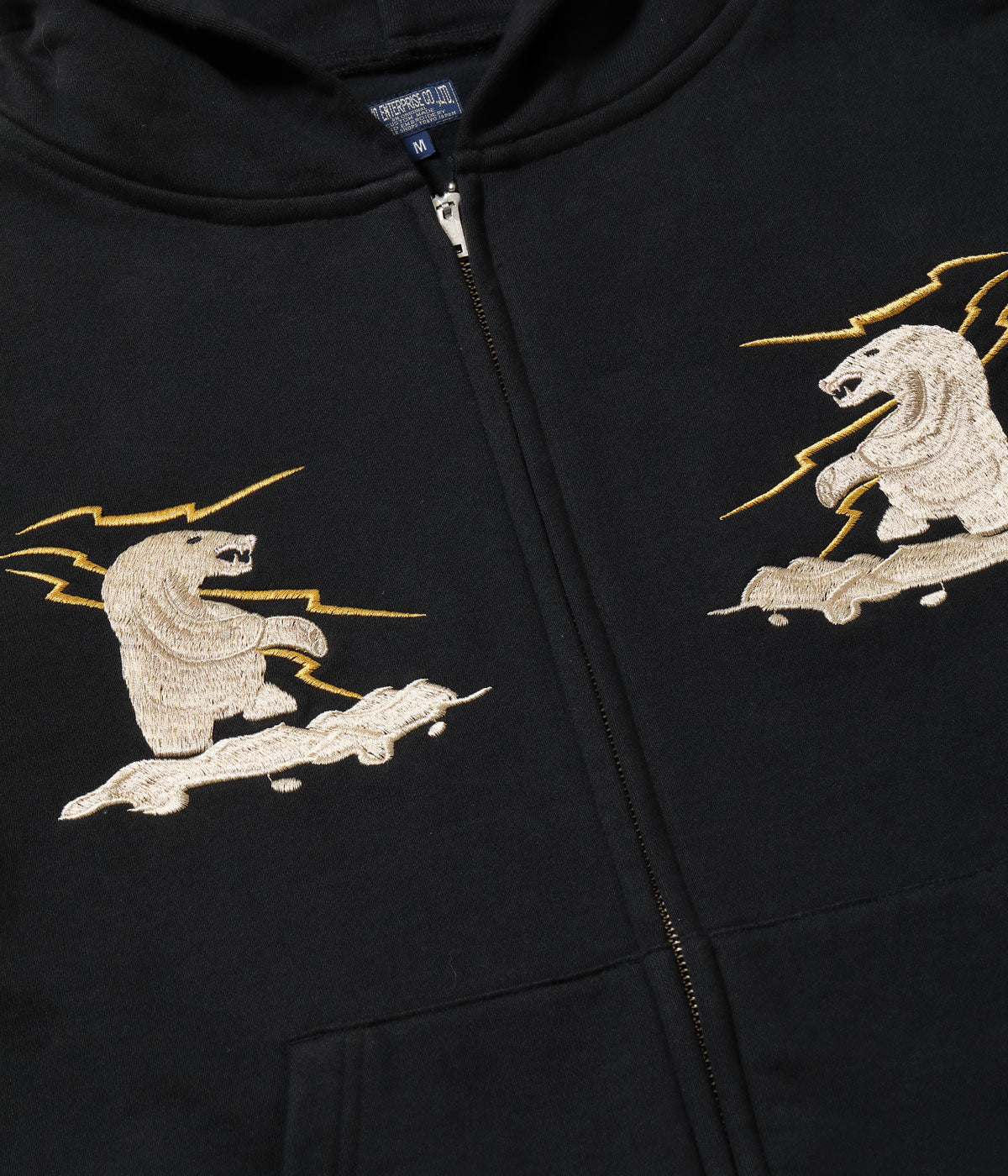 TT69817 SUKA ZIP PARKA EMBROIDERED “ALASKA” - BLACK