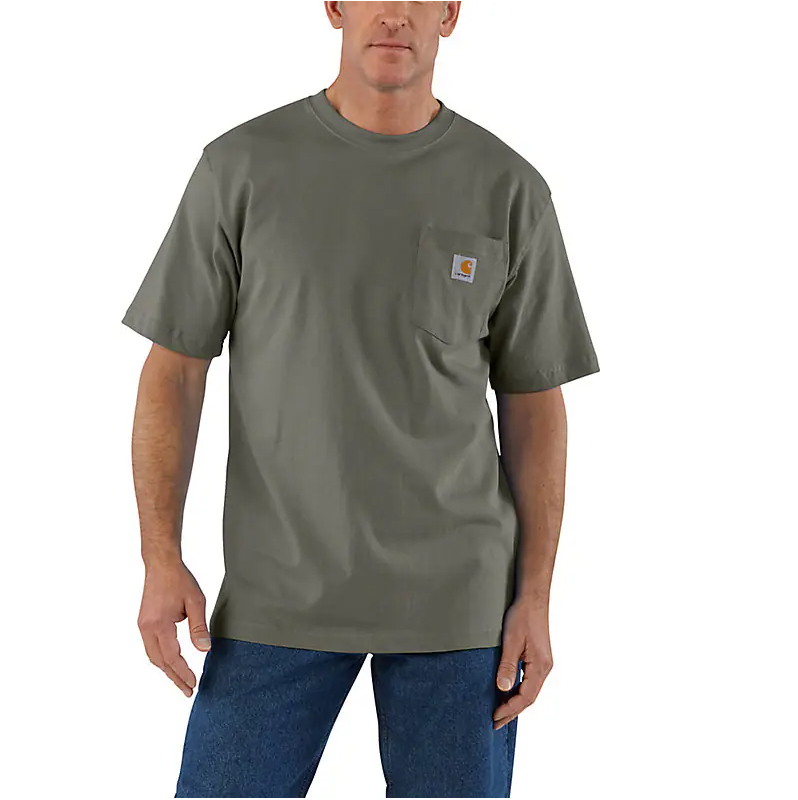 LOOSE FIT HEAVYWEIGHT POCKET TEE S/S - DUSTY OLIVE