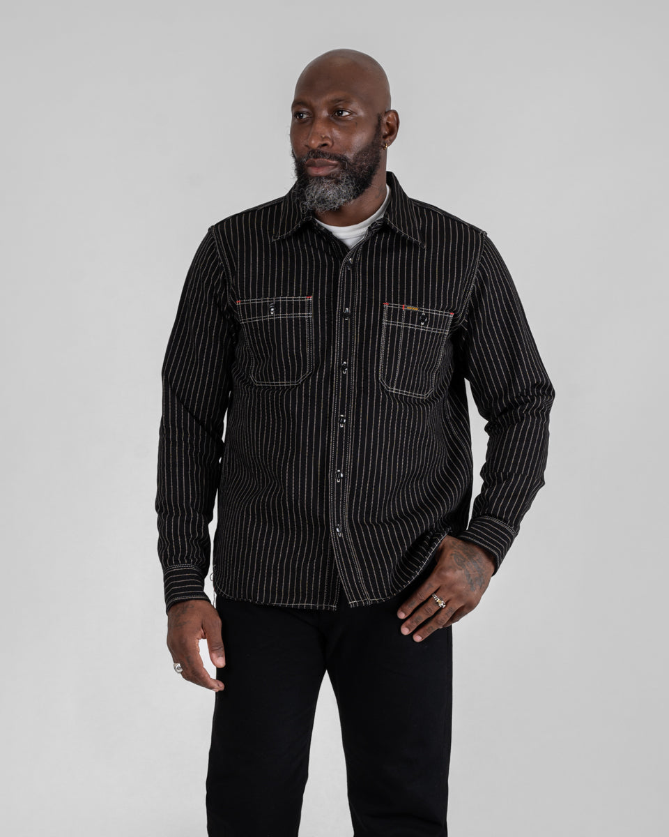 IHSH-266-BLK 12oz Wabash Work Shirt - BLACK