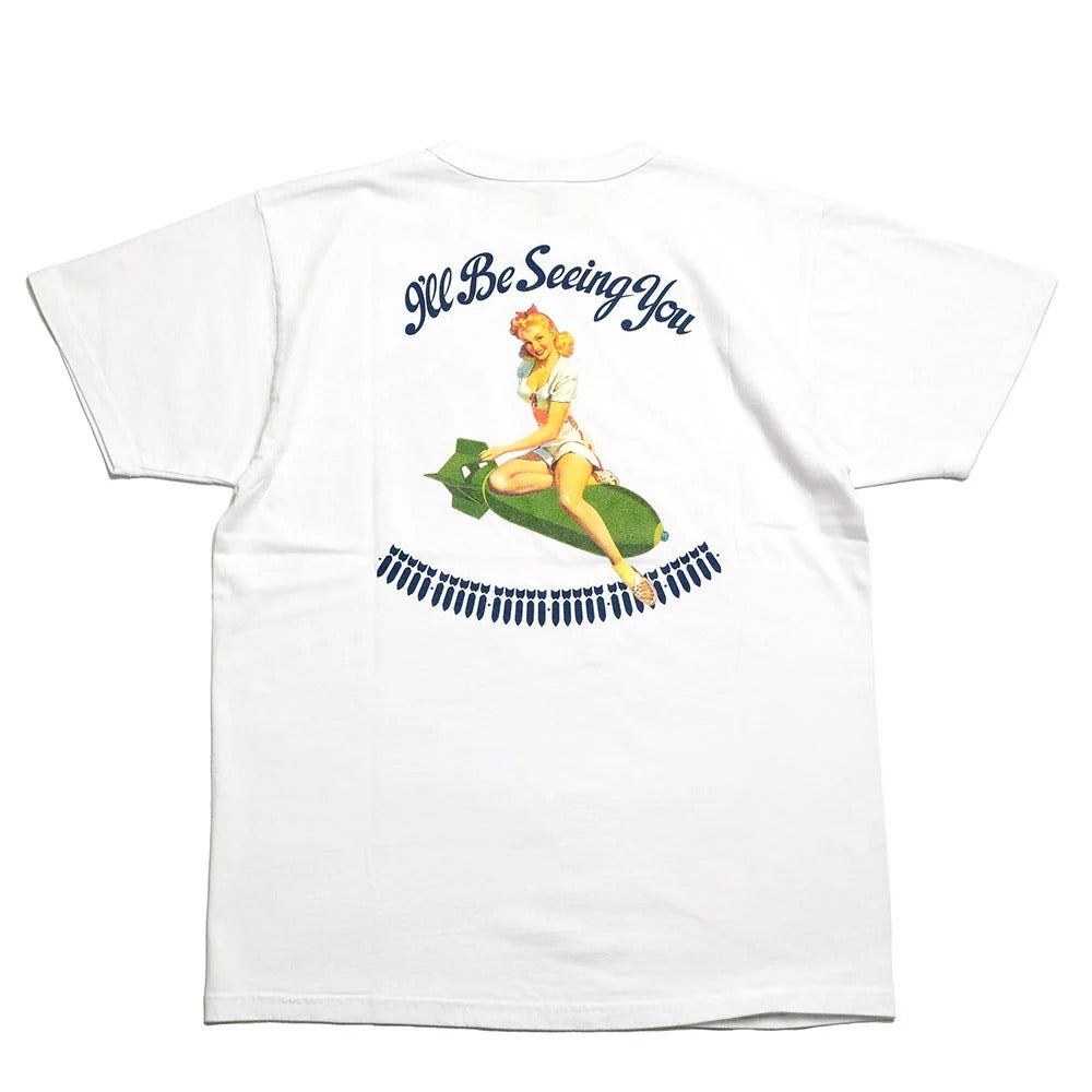 BR79502 S/S T-SHIRT "I'LL BE SEEIHG YOU" - WHITE