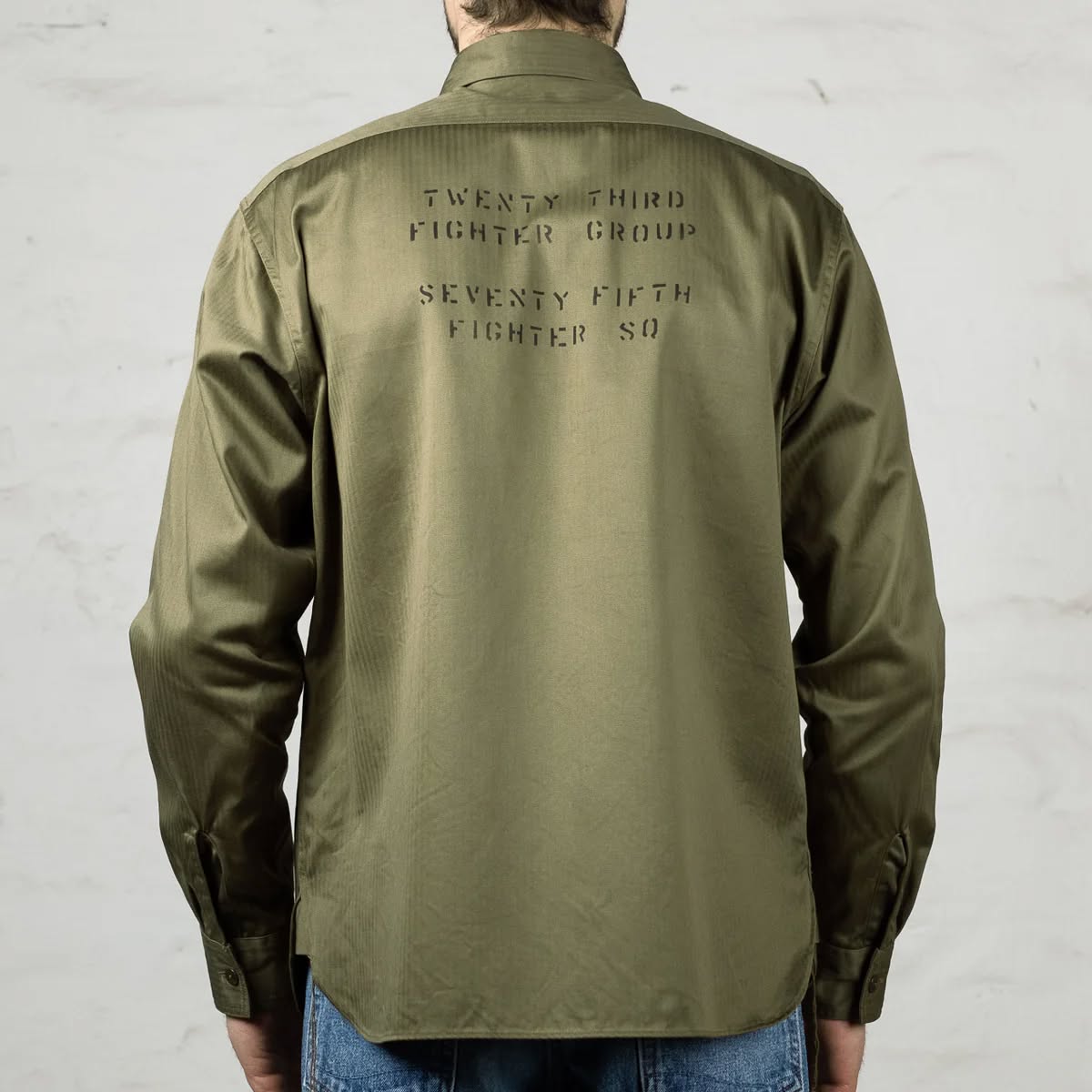 BR29476 HERRINGBONE Work Shirt Stencil Flying Tigers - INDIGO