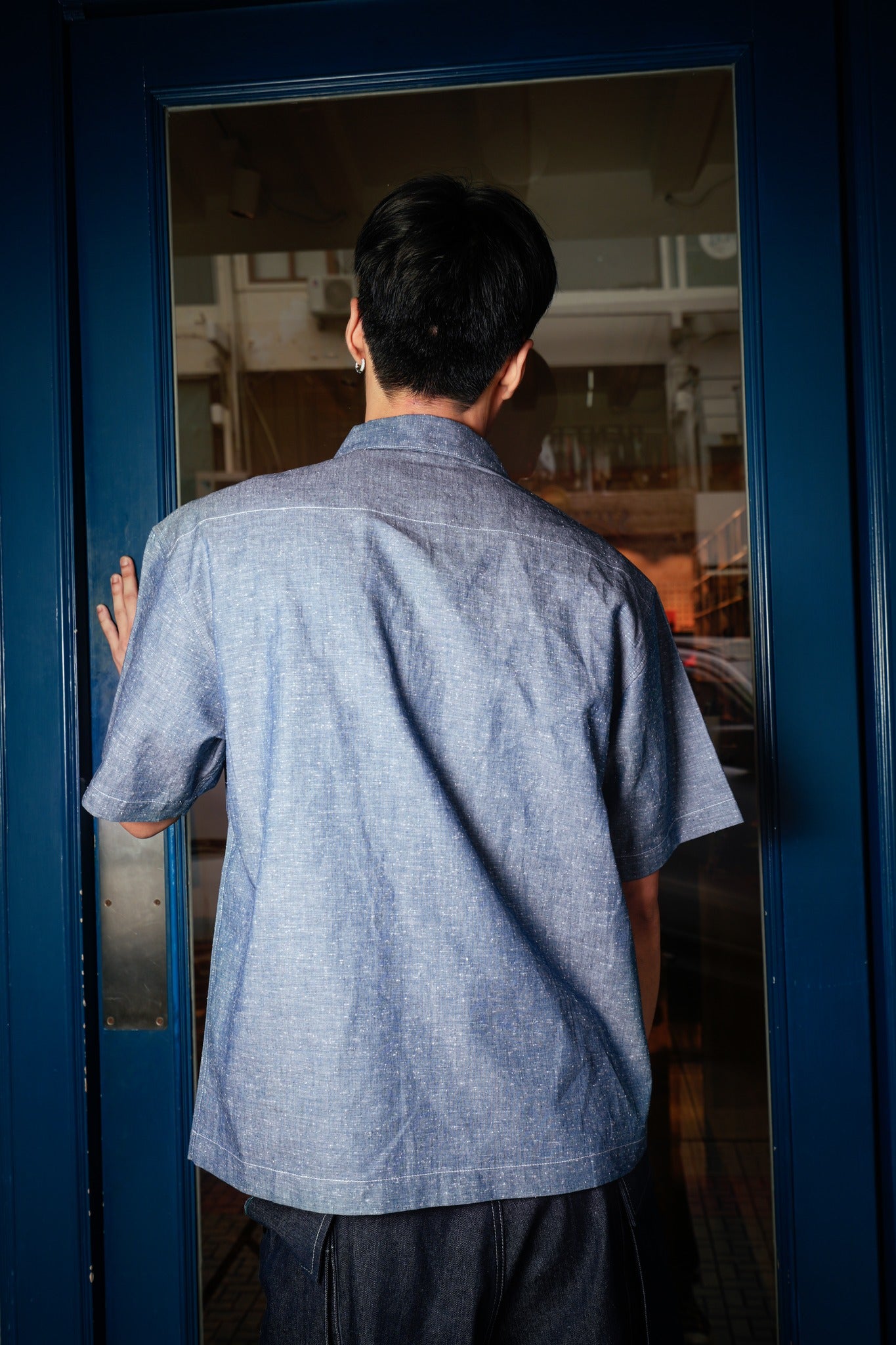 HALF ZIP WORK SHIRT - NEP CHAMBRAY