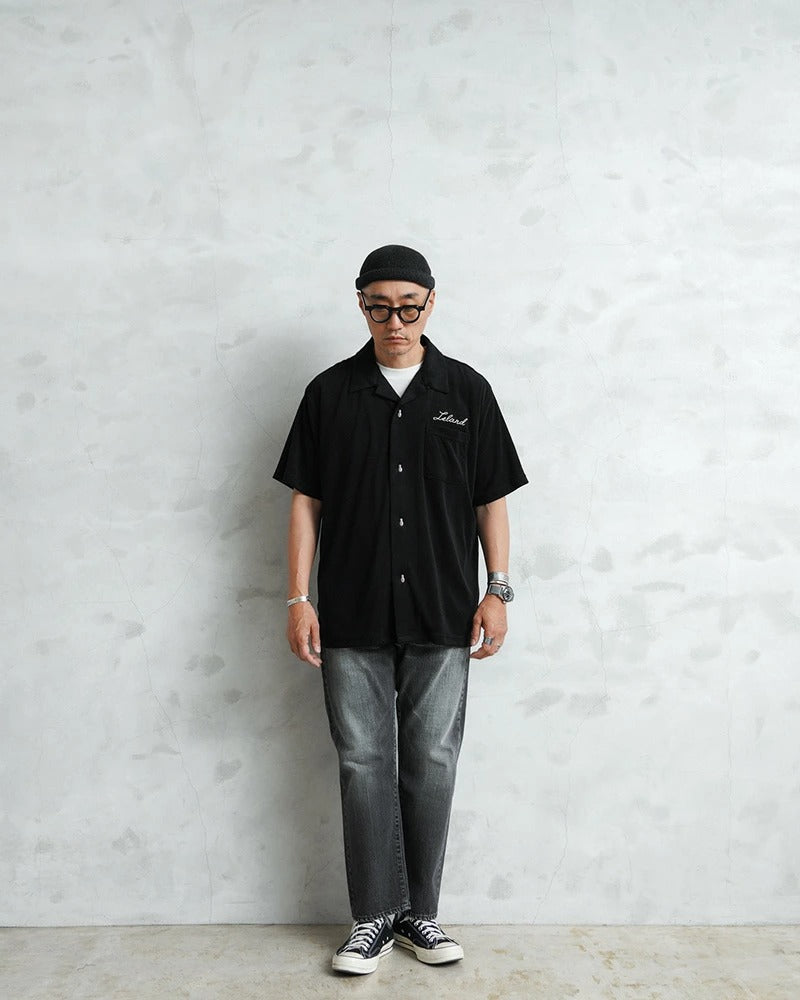 41230 PILE BOWLING SHIRT (VIETNAM) - BLACK
