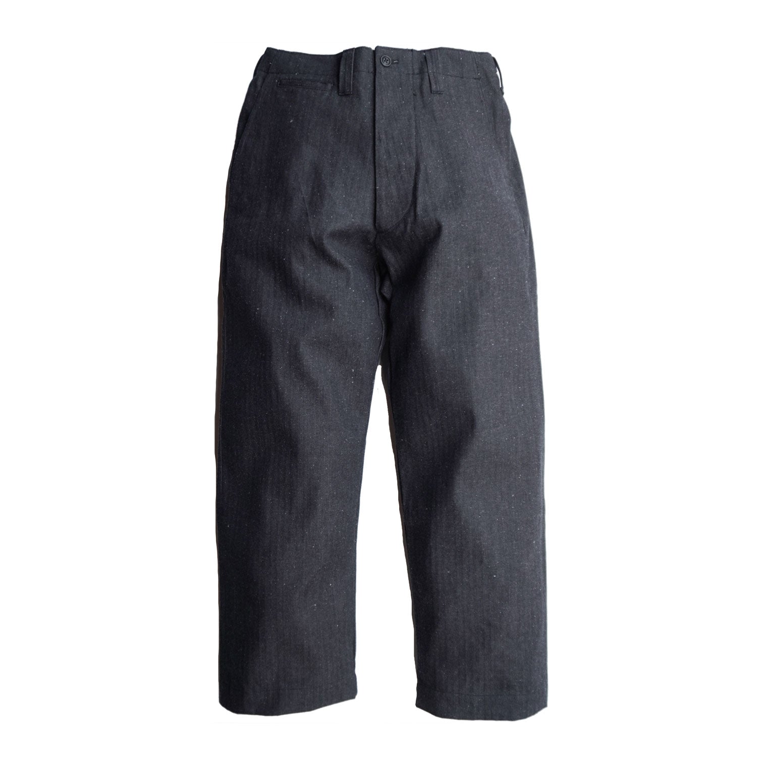 SWC600C-HBII 13oz Herringbone Wide Trousers - BLACK