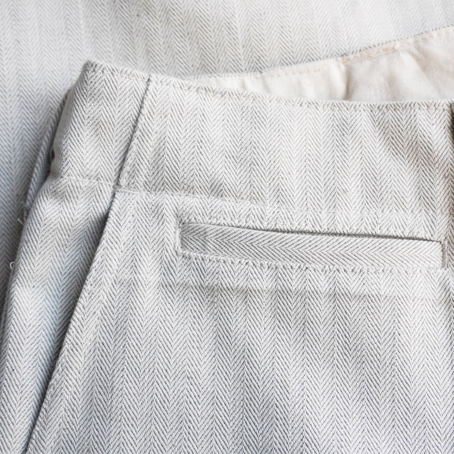 SWC600C-HBII 13oz Herringbone Wide Trousers - OATMEAL