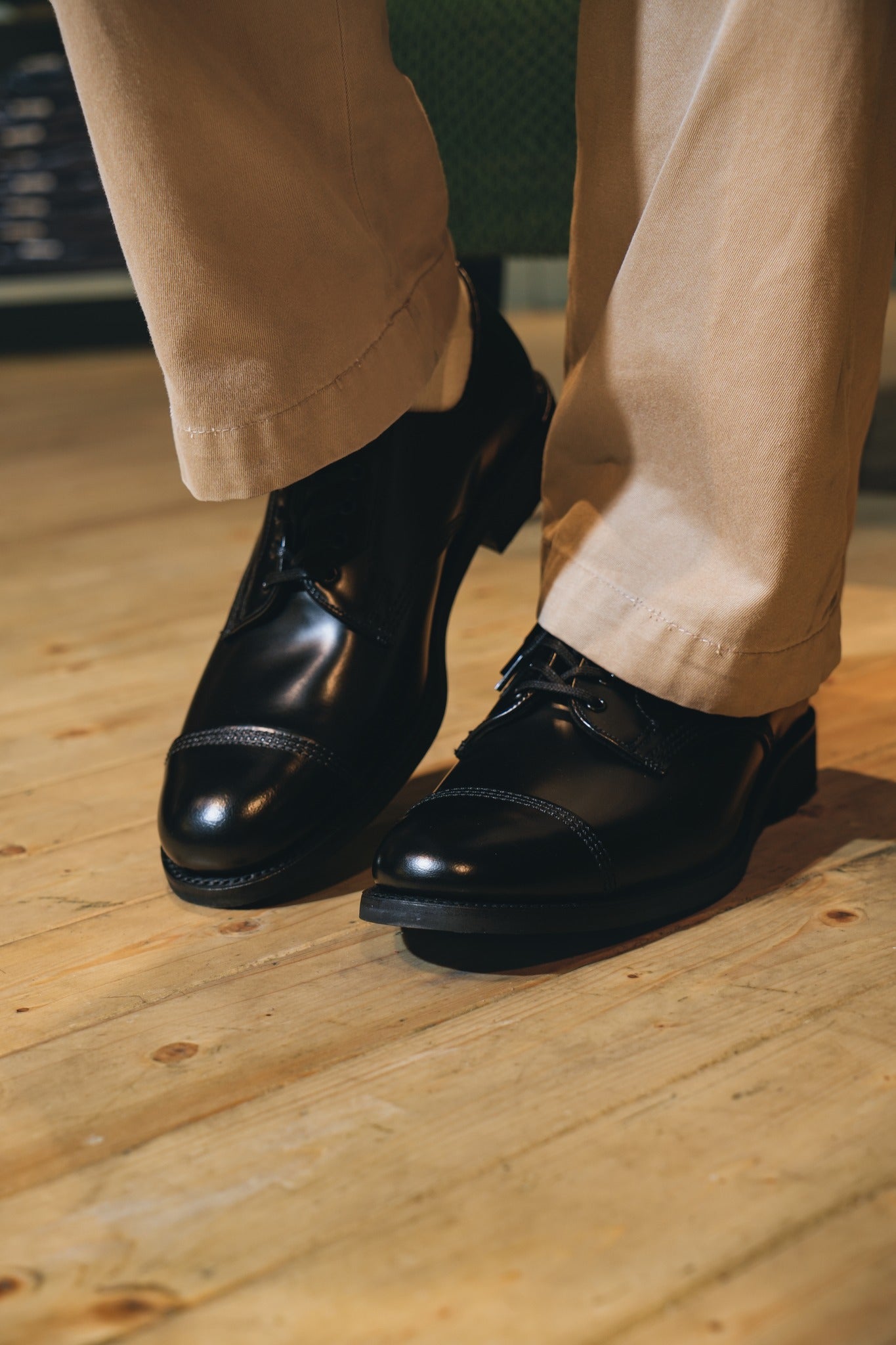 1128B MILITARY DERBY SHOE - BLACK