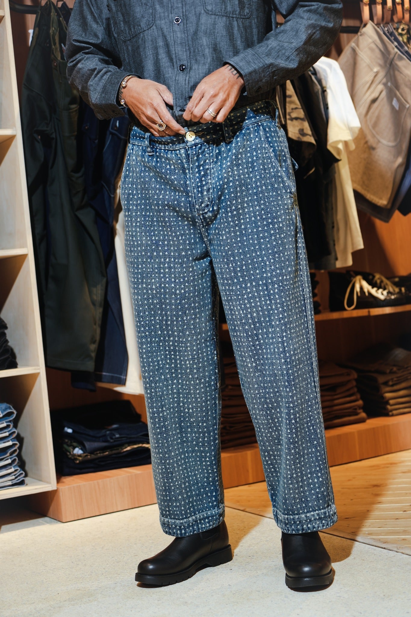 WABASH ZIMBABWE STRAIGHT-LEG PANTS - INDIGO
