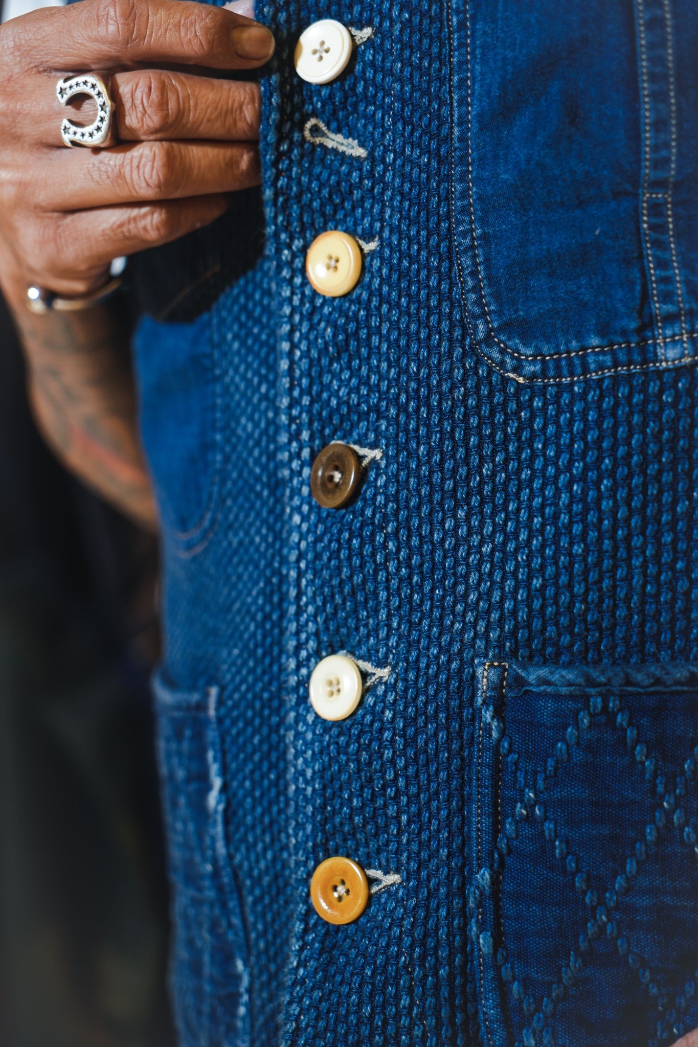 SUPER KENDO&SASHIKO VEST - INDIGO