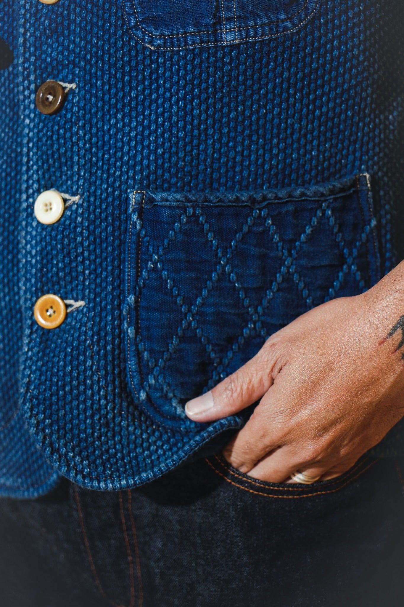 SUPER KENDO&SASHIKO VEST - INDIGO
