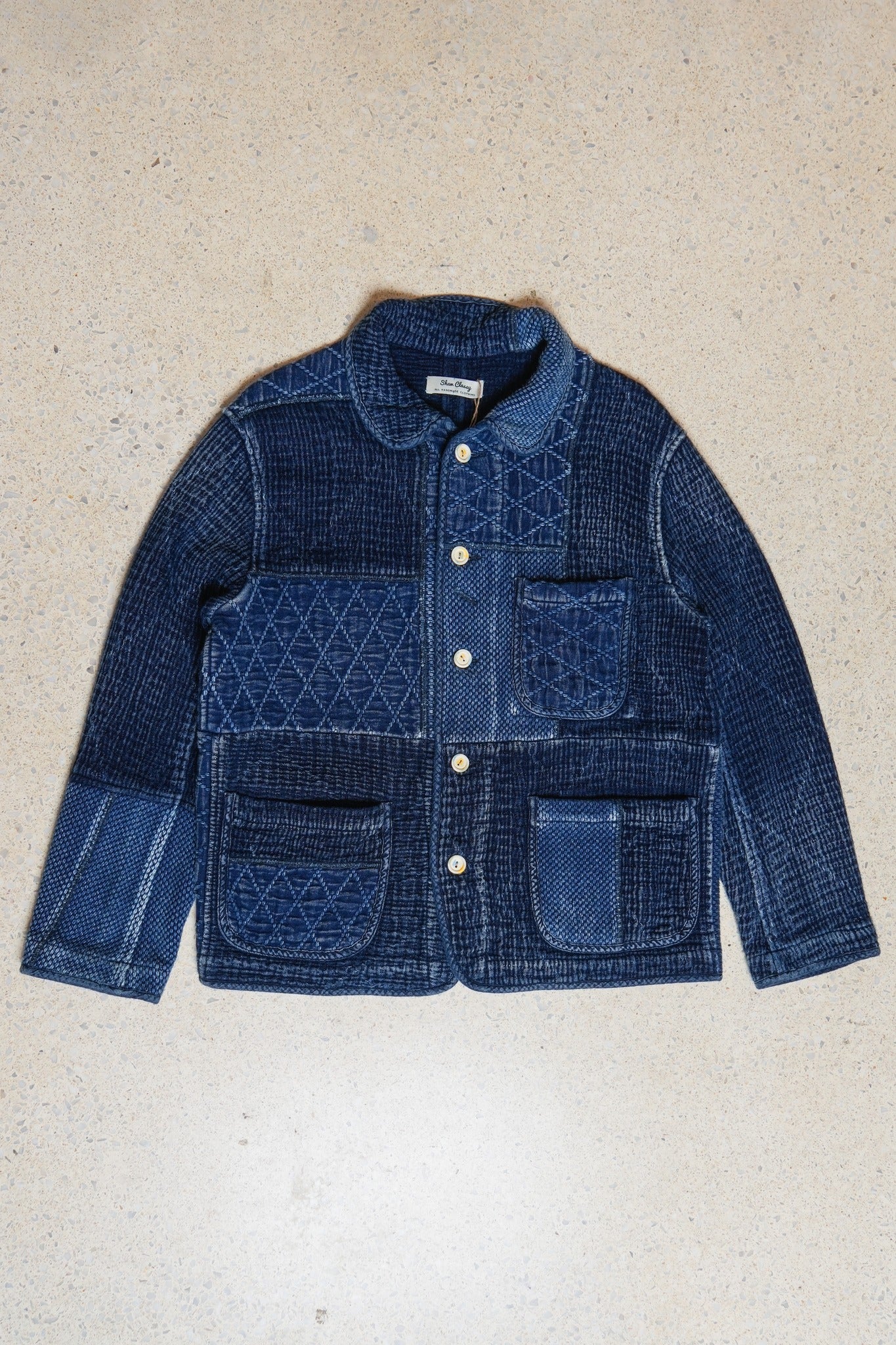 SASHIKO&KENDO LIGHT WASH FRENCH JACKET - INDIGO