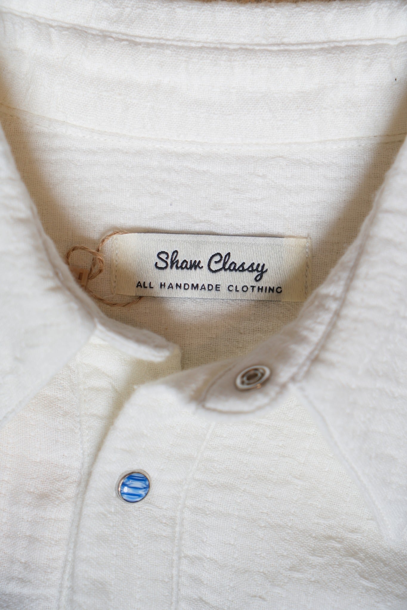 SASHIKO AMERICAN COWBOY SHIRT - WHITE