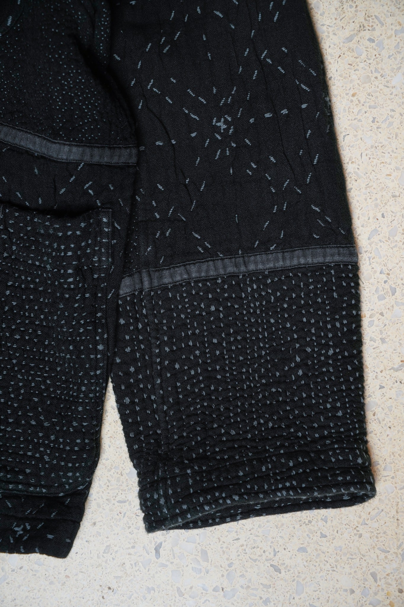 BLACK STARRY SASHIKO PATCH WORK BORO JACKET - BLACK