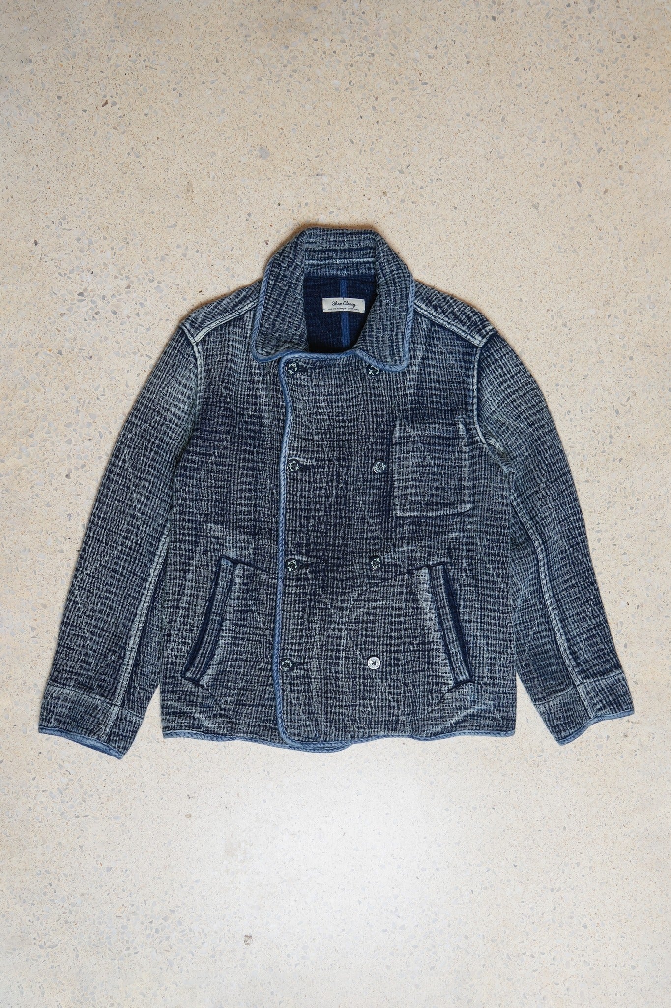 HEAVY SASHIKO DOUBLE-BREASTED CLASSIC JACKET - INDIGO
