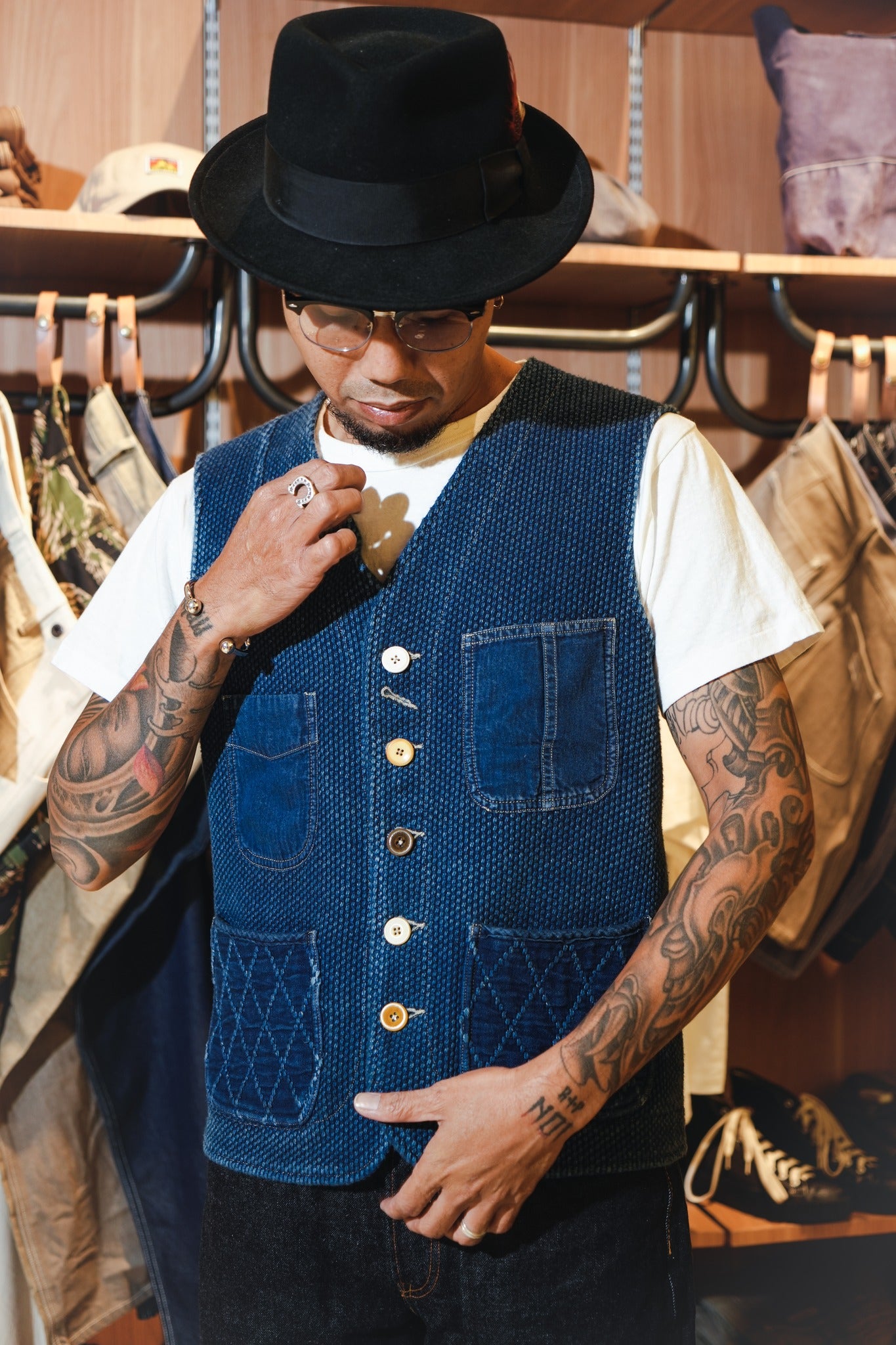 SUPER KENDO&SASHIKO VEST - INDIGO