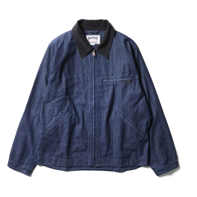 51485 DENIM ZIP WORK JACKET - INDIGO ONE WASH