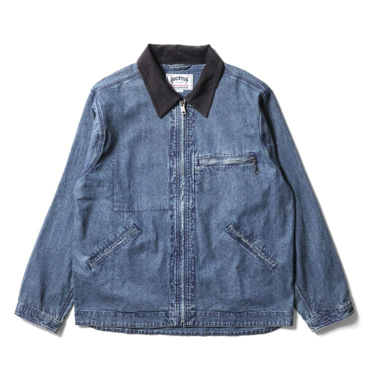 51485 DENIM ZIP WORK JACKET - INDIGO VINTAGE WASH