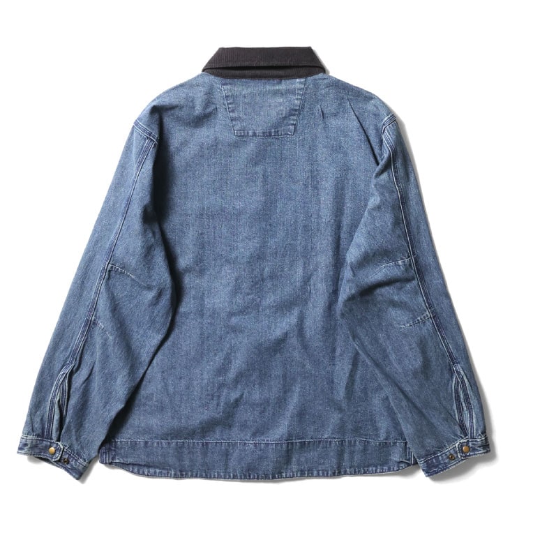 51485 DENIM ZIP WORK JACKET - INDIGO VINTAGE WASH
