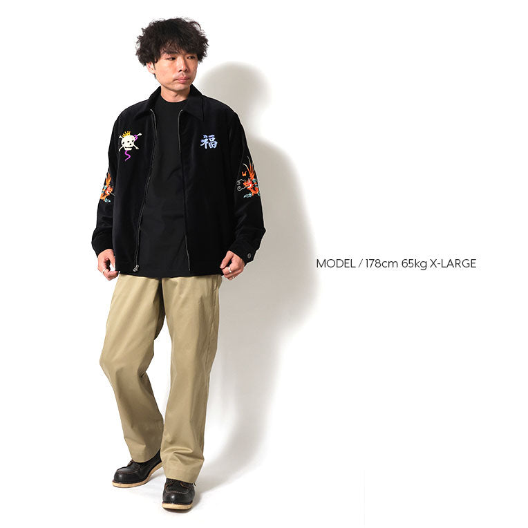 51507 COTTON VELVETEEN VIETNAM JACKET (TIGER) - BLACK