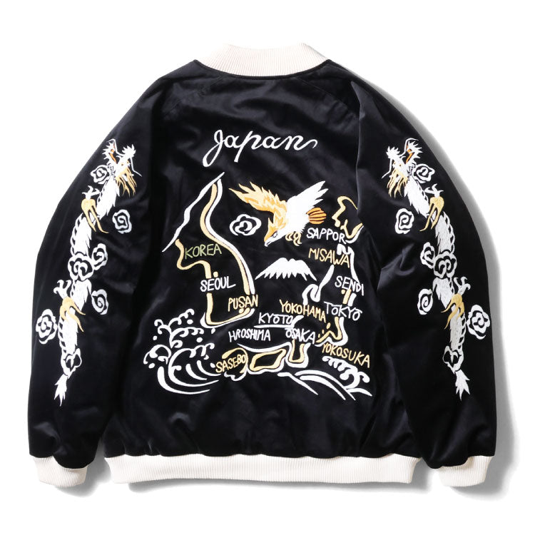 51524 VELVETEEN SOUVENIR JACKET (MAP) - BLACK