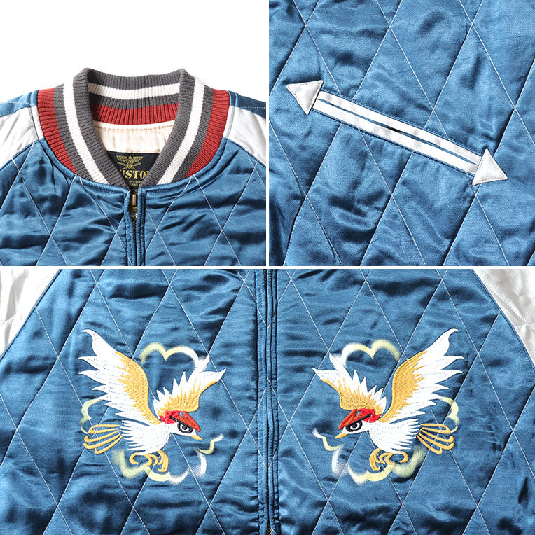 51527 RAYON SOUVENIR JACKET (MAP) - BLUE