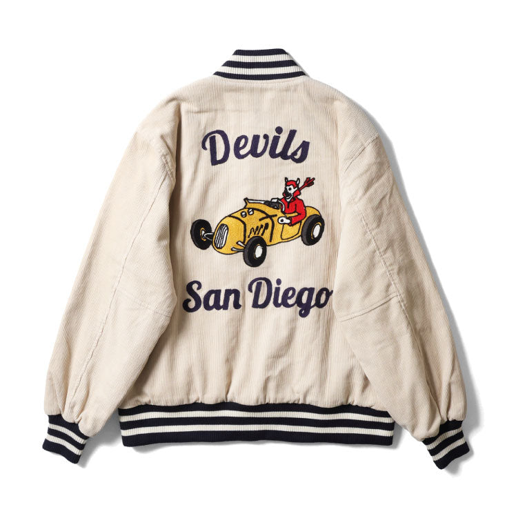 51567 CORDUROY STADIUM JACKET - NATURAL