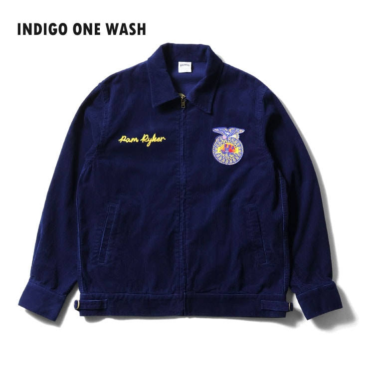 51597 INDIGO CORDUROY FFA JACKET - INDIGO ONE WASH
