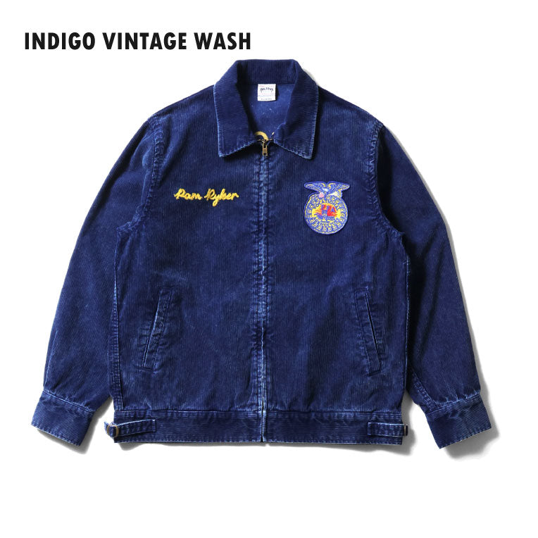 51597 INDIGO CORDUROY FFA JACKET - INDIGO VINTAGE WASH