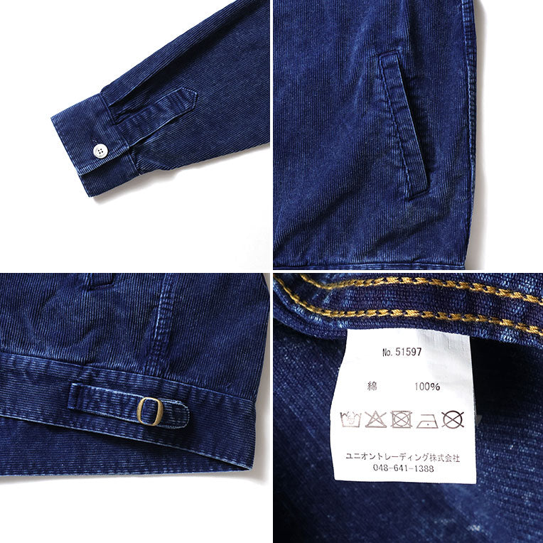 51597 INDIGO CORDUROY FFA JACKET - INDIGO VINTAGE WASH