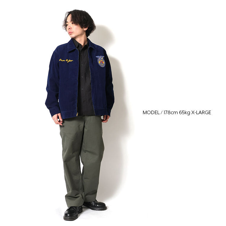 51597 INDIGO CORDUROY FFA JACKET - INDIGO ONE WASH